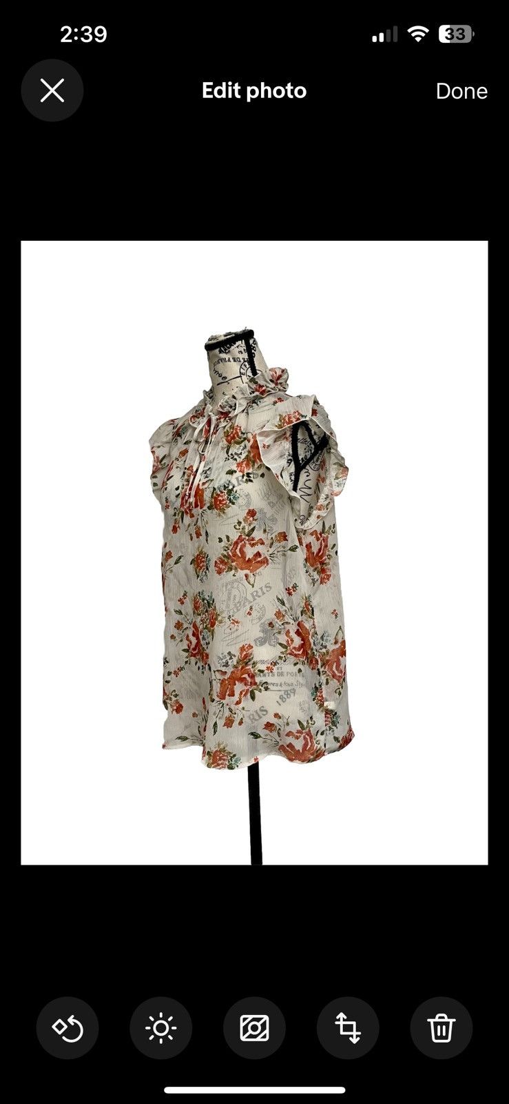 Mossimo Mossimo Floral Sheer Ruffle Blouse Fairy Core Y2k Boho XL Size XL / US 12-14 / IT 48-50 - 2 Thumbnail