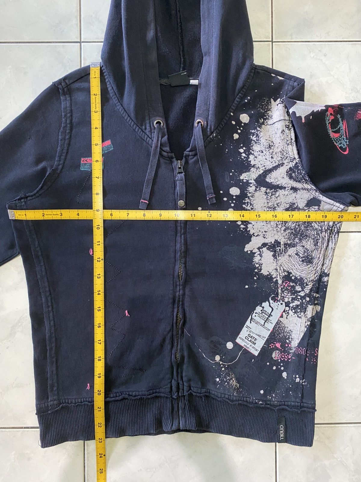 O'Neill Vintage O’Neill Zip Hoodie Paint Splatter Distressed Grunge Size US M / EU 48-50 / 2 - 17 Thumbnail