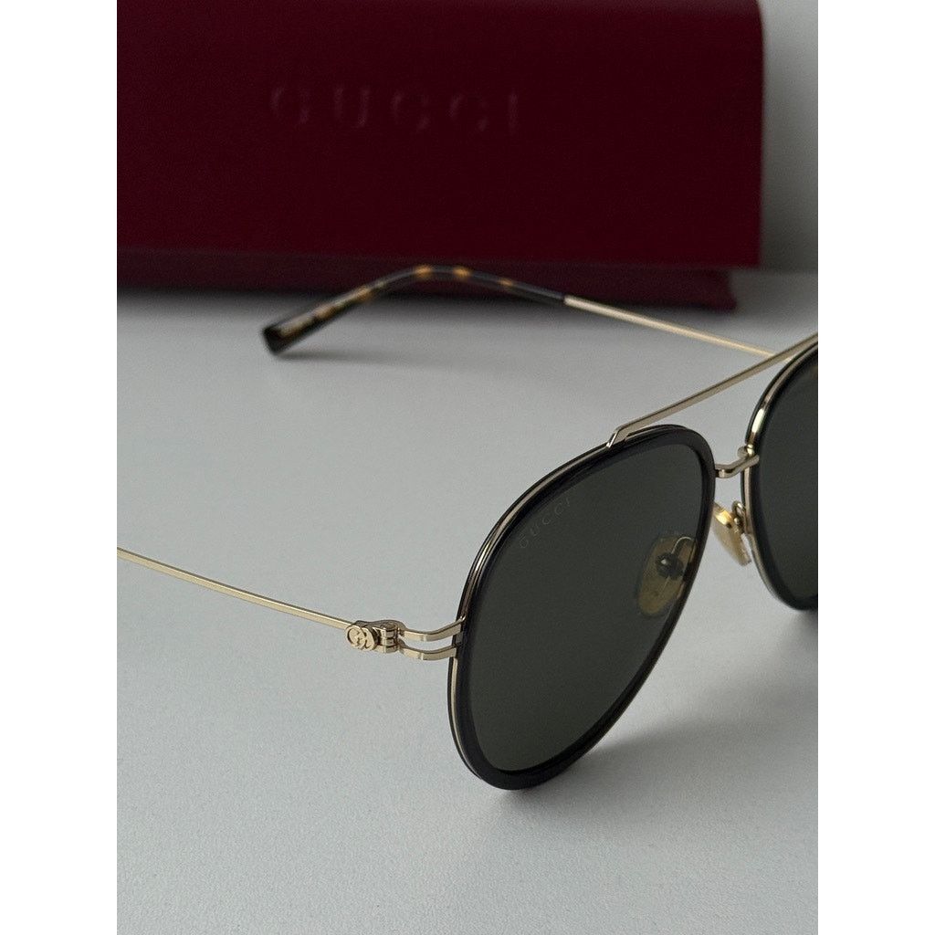 Gucci NEW Gucci GG1981S 001 Black Gold Aviator Sunglasses $545 Size ONE SIZE - 3 Thumbnail