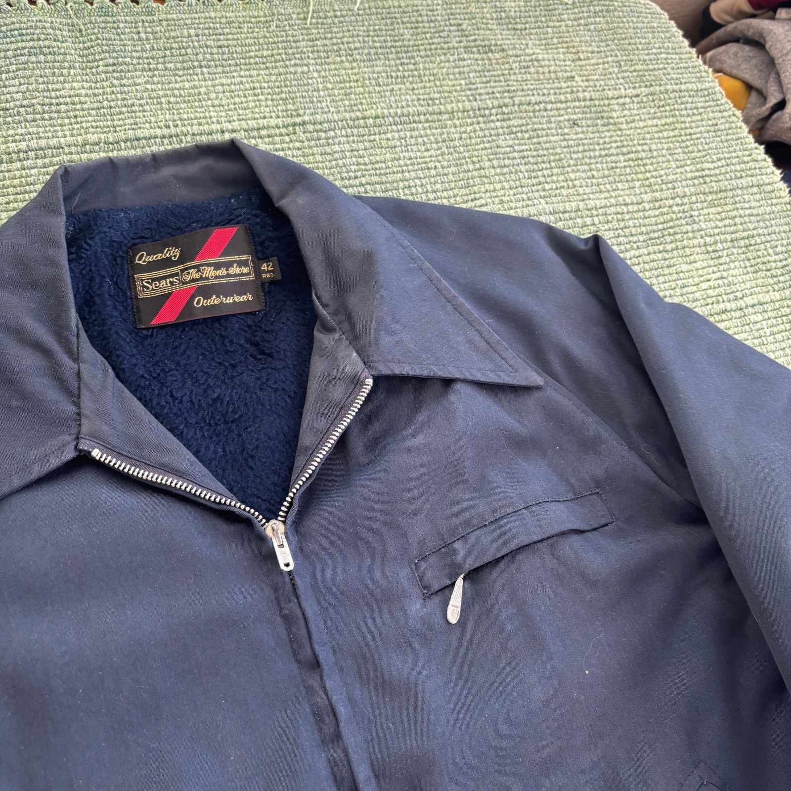 Sears × Vintage Vintage 70s Sears faux fur lined collared bomber jacket Size US L / EU 52-54 / 3 - 4 Thumbnail