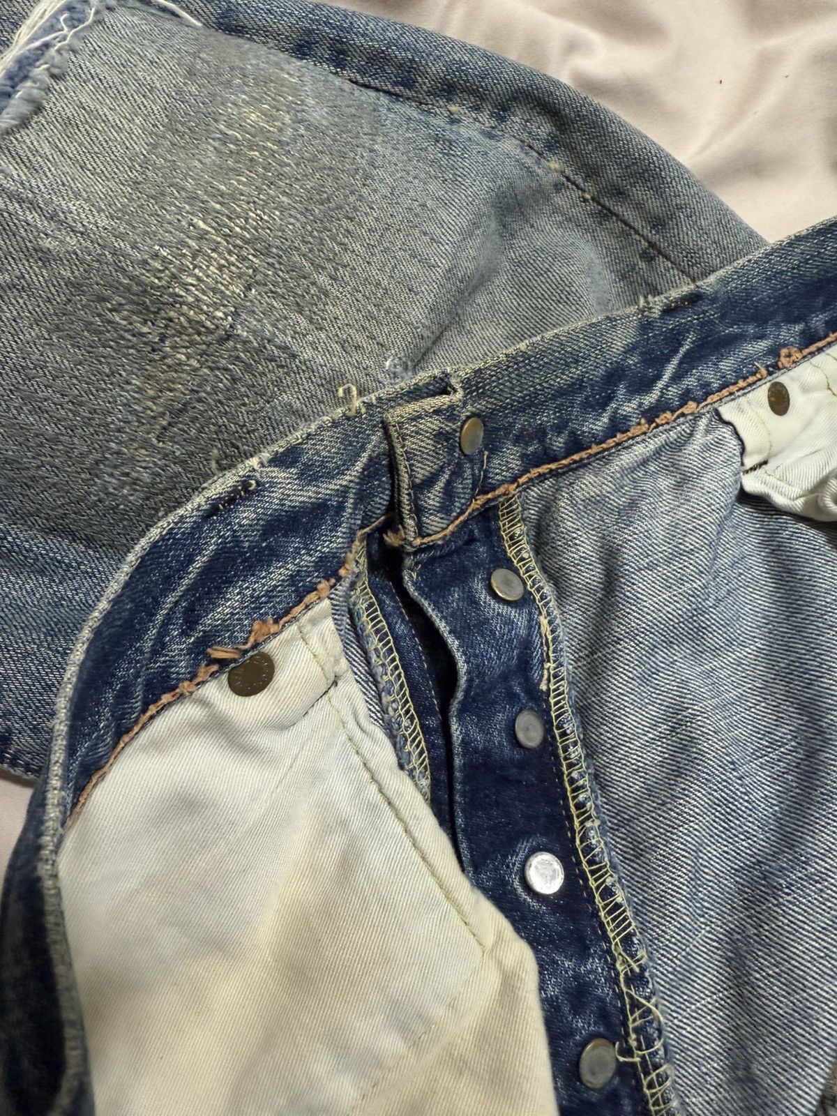 Japanese Brand Heavily Distressed Fullcount Selvedge Denim Size US 33 - 9 Thumbnail