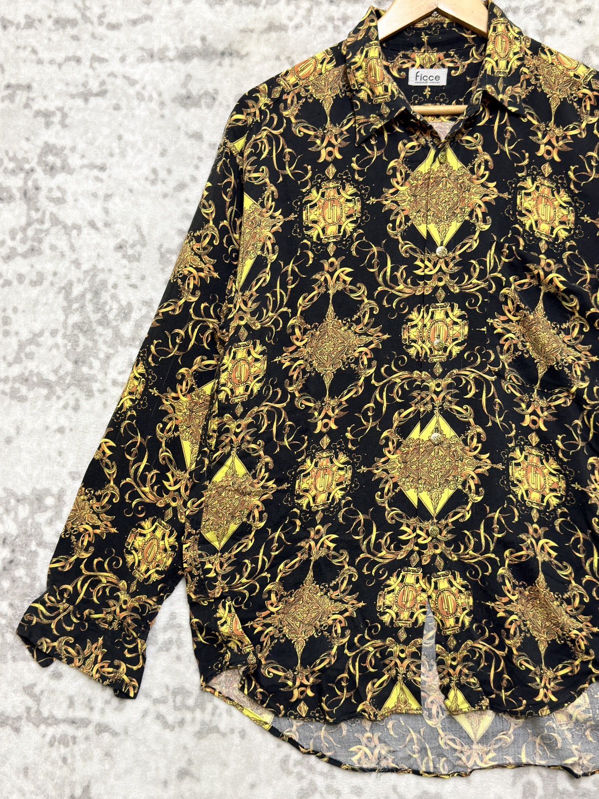 Yoshiyuki Konishi Vintage Ficce Yoshiyuki Konishi Barocco Rayon Black Gold Size US L / EU 52-54 / 3 - 3 Thumbnail