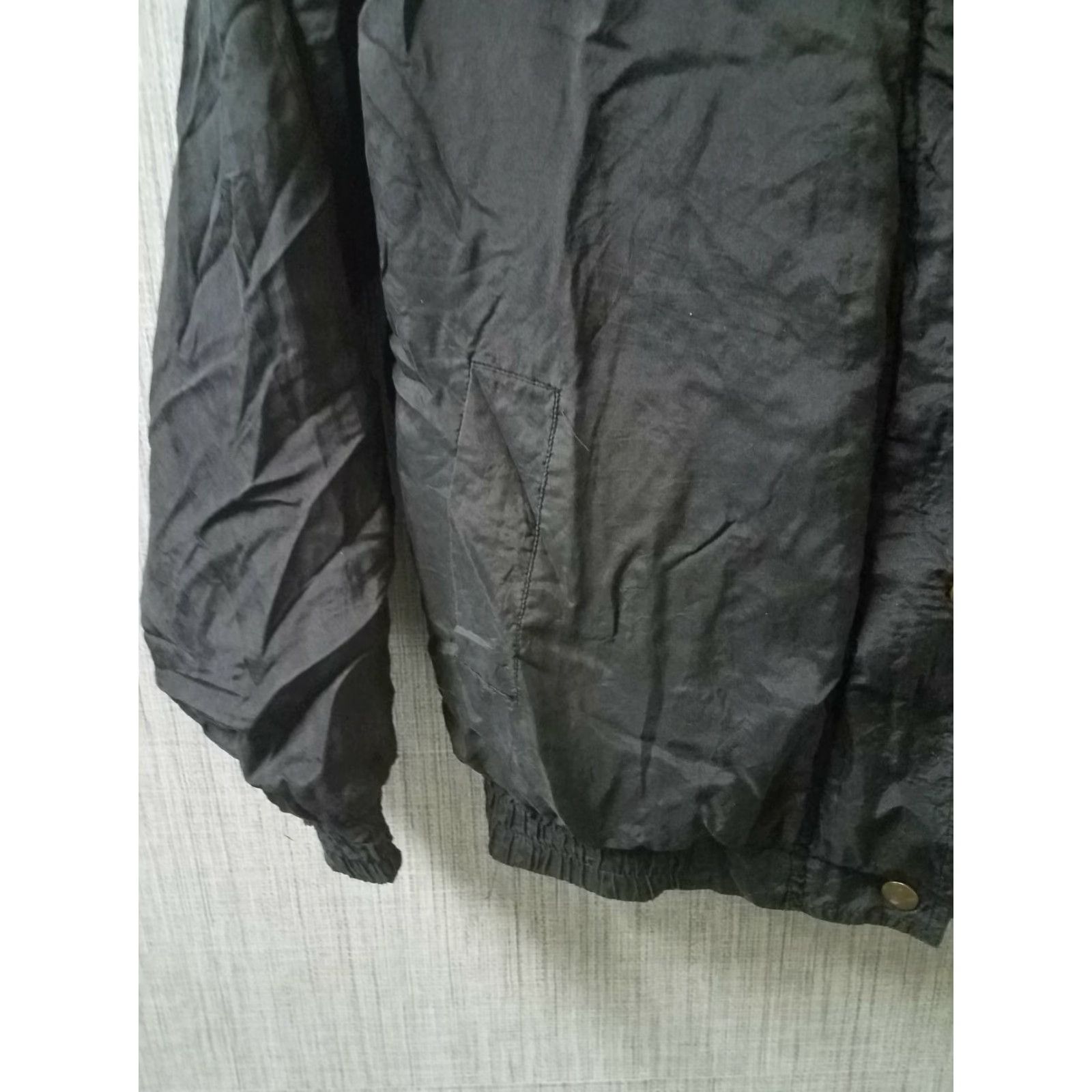 Express VINTAGE Express 100% Silk Windbreaker Jacket Womens M Black 80s Details Slik Hundred% Slk? Size M / US 6-8 / IT 42-44 - 5 Thumbnail