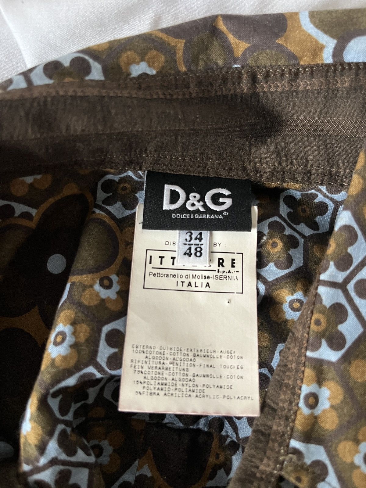 Dolce & Gabbana Ittierre brown floral print button down shirt Size US M / EU 48-50 / 2 - 4 Thumbnail