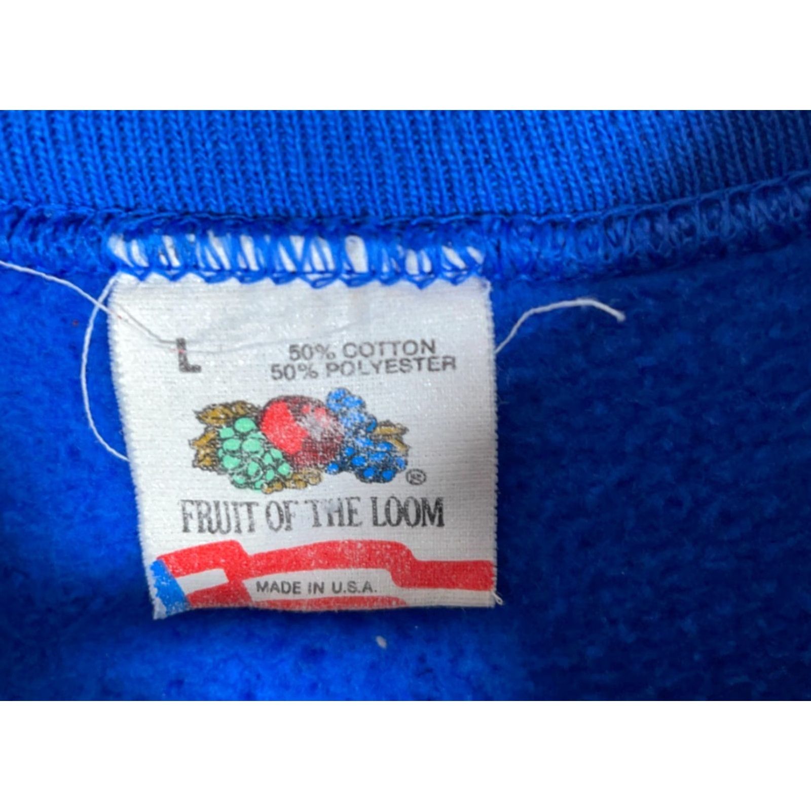 Fruit Of The Loom VINTAGE Lake Superior State University Sweatshirt Mens Adult Medium Blue 90s Graphic Print Pullover Crew Neck Cotton Polyester Fleece Size US M / EU 48-50 / 2 - 3 Thumbnail