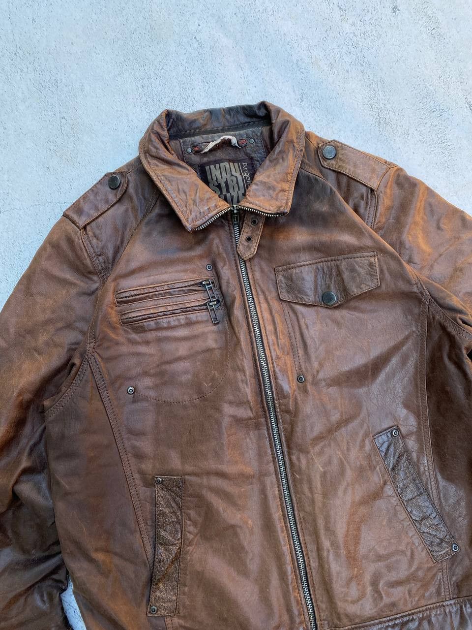 Other Leather Faded Avant Garde brown Rick Owens style Jacket Size US XL / EU 56 / 4 - 4 Thumbnail