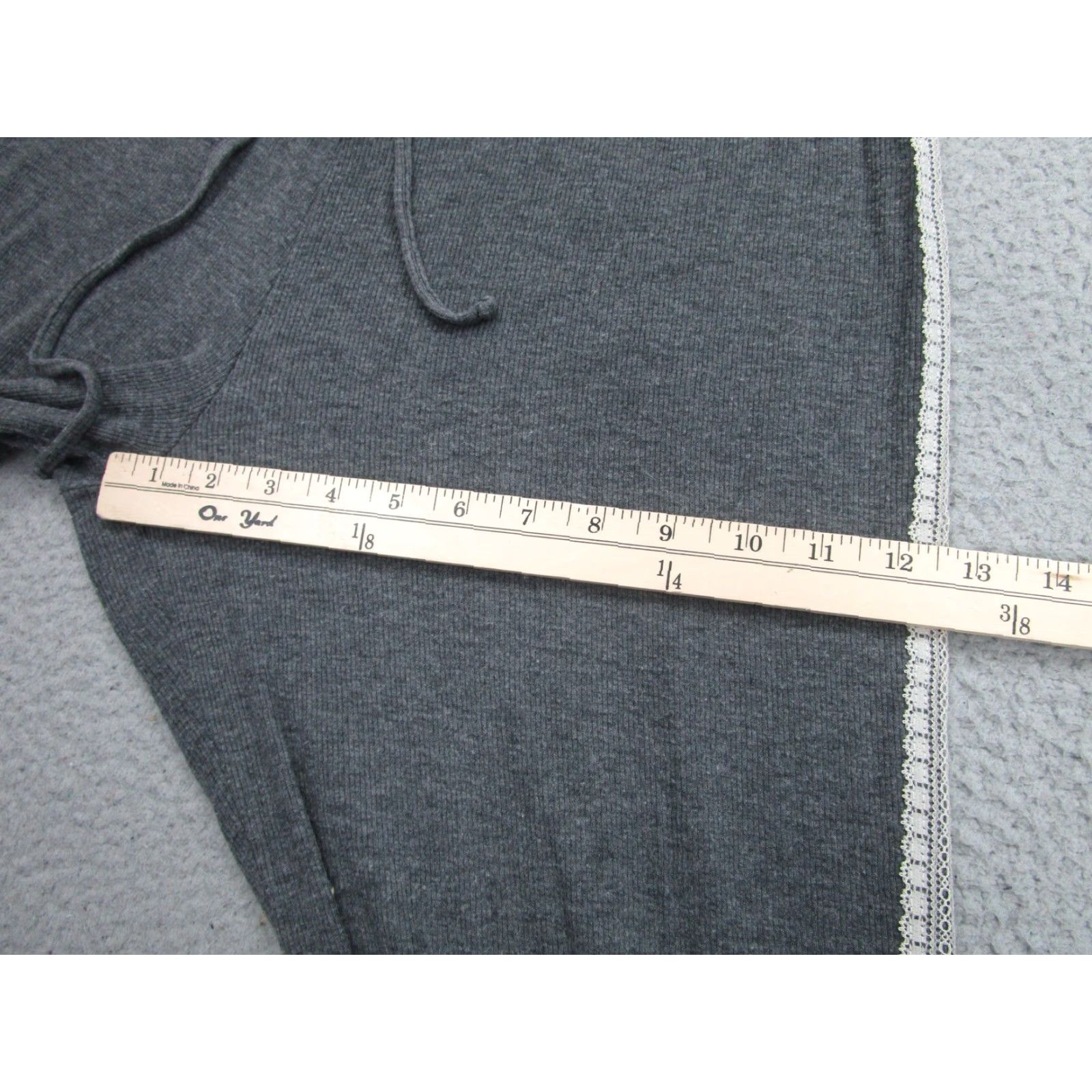 Vintage Aerie Lounge Pants Womens Small Gray Jersey Lace Trim Drawstring Soft Size S / US 4 / IT 40 - 6 Thumbnail