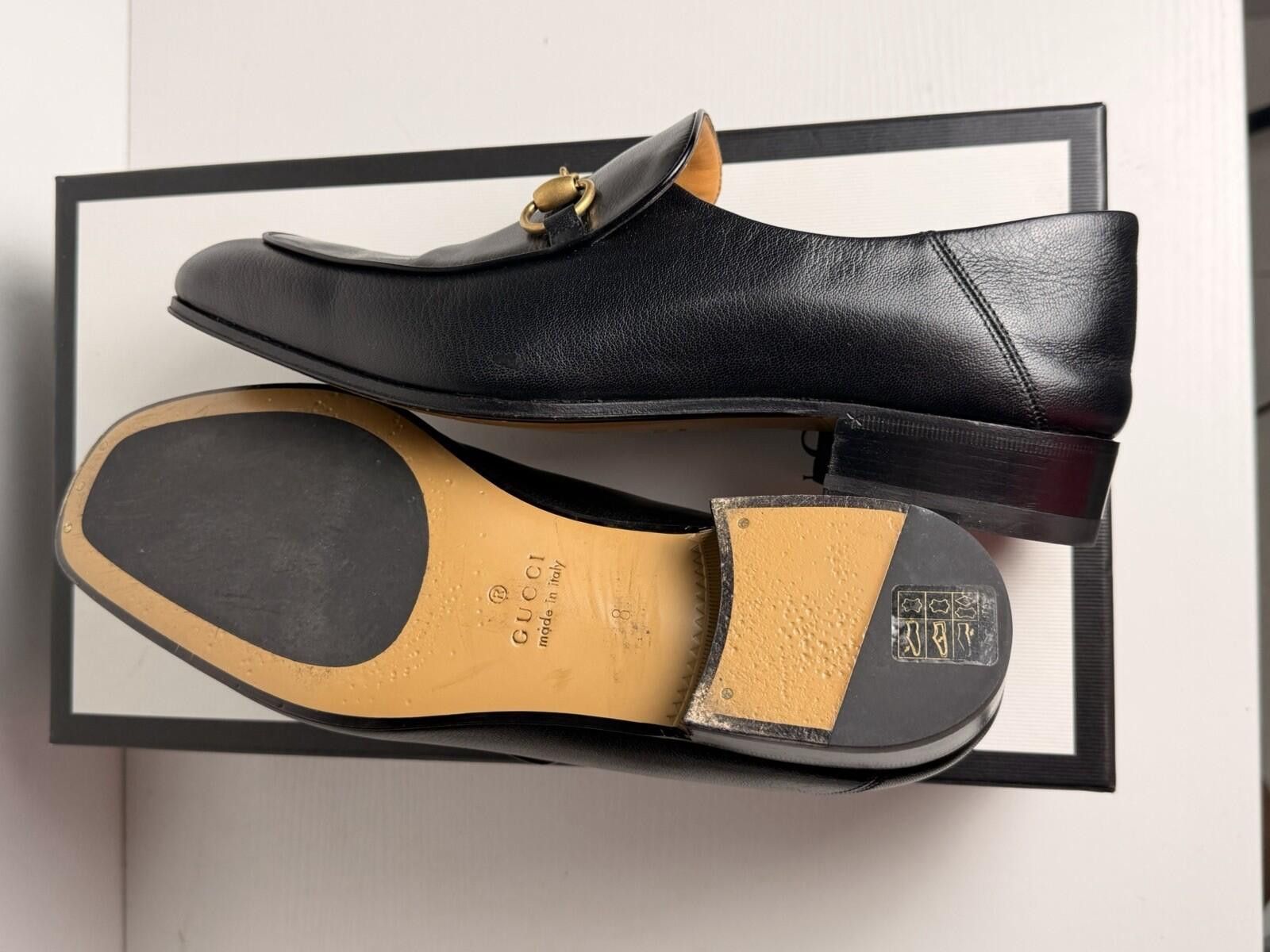 Gucci Gucci Men's Classic Horsebit Leather Loafers Black SZ 8 Size US 8 / EU 41 - 4 Thumbnail
