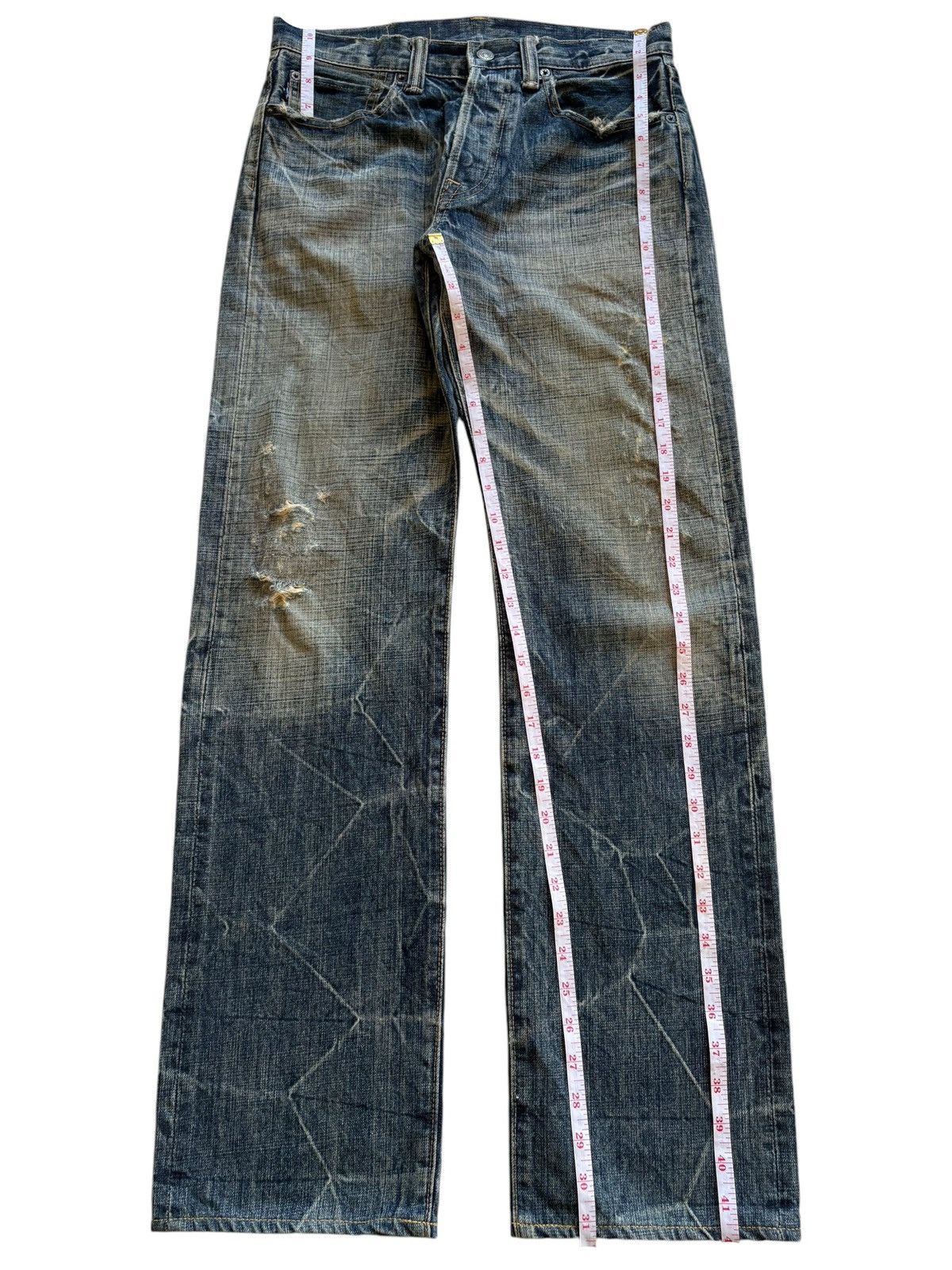 Eternal Vintage Japanese Eternal Mud Wash Distressed Loose Jeans Size US 30 / EU 46 - 13 Thumbnail