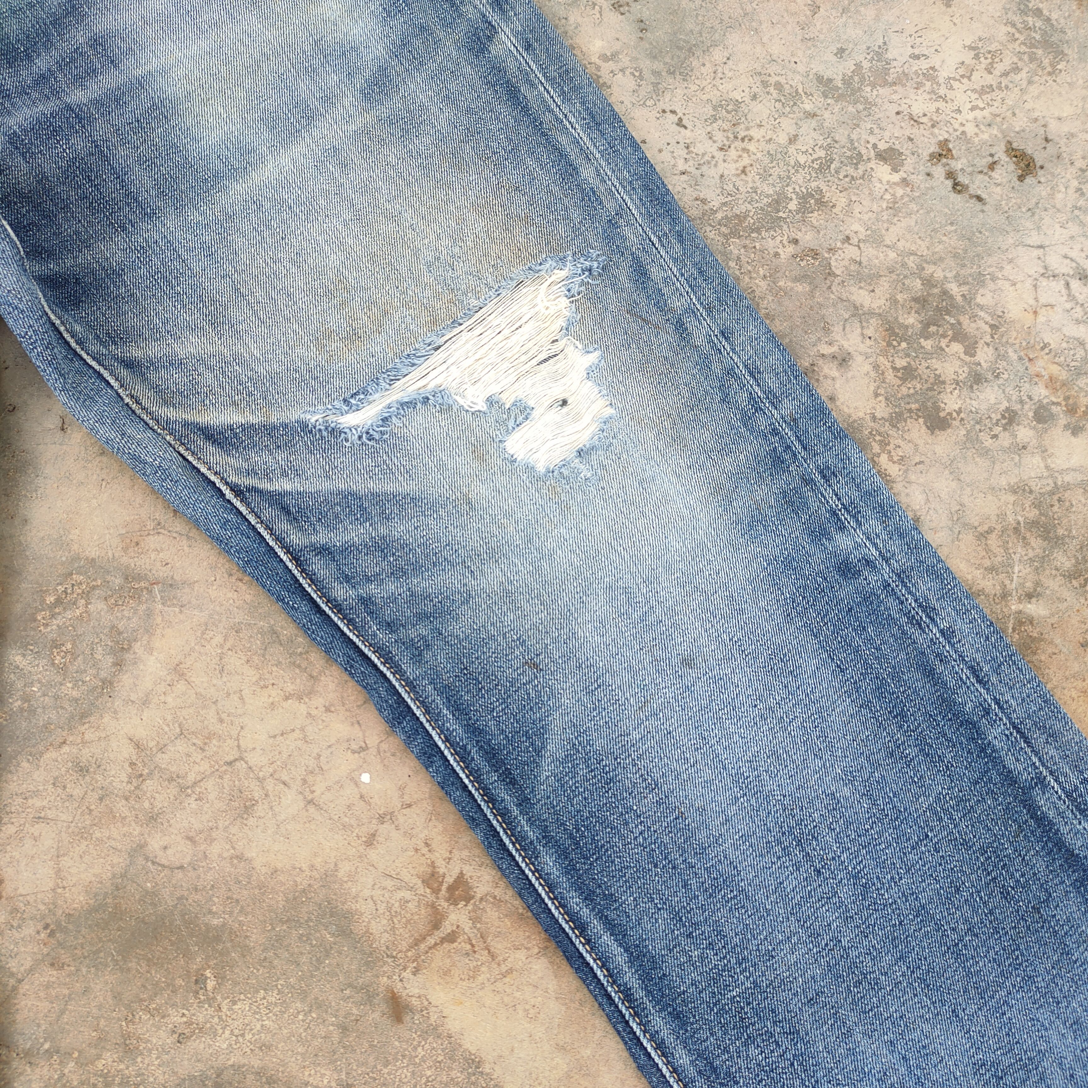 Japanese Brand × Jean × Vintage VINTAGE JAPANESE FADED RIPPED JEANS DENIM PANTS Size US 37 - 5 Thumbnail
