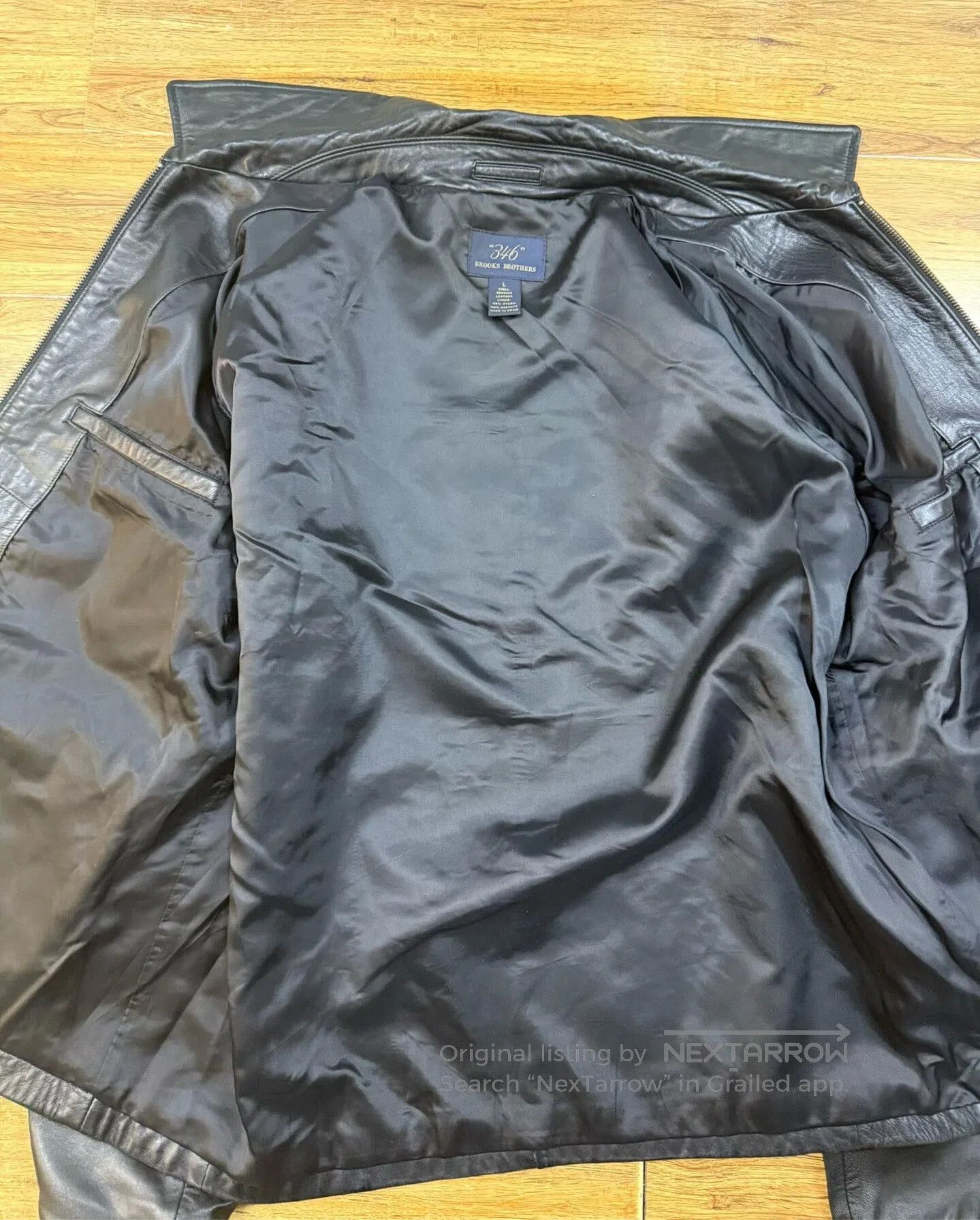 Brooks Brothers Brooks Brothers Men's Leather Jacket. Size US L / EU 52-54 / 3 - 3 Thumbnail