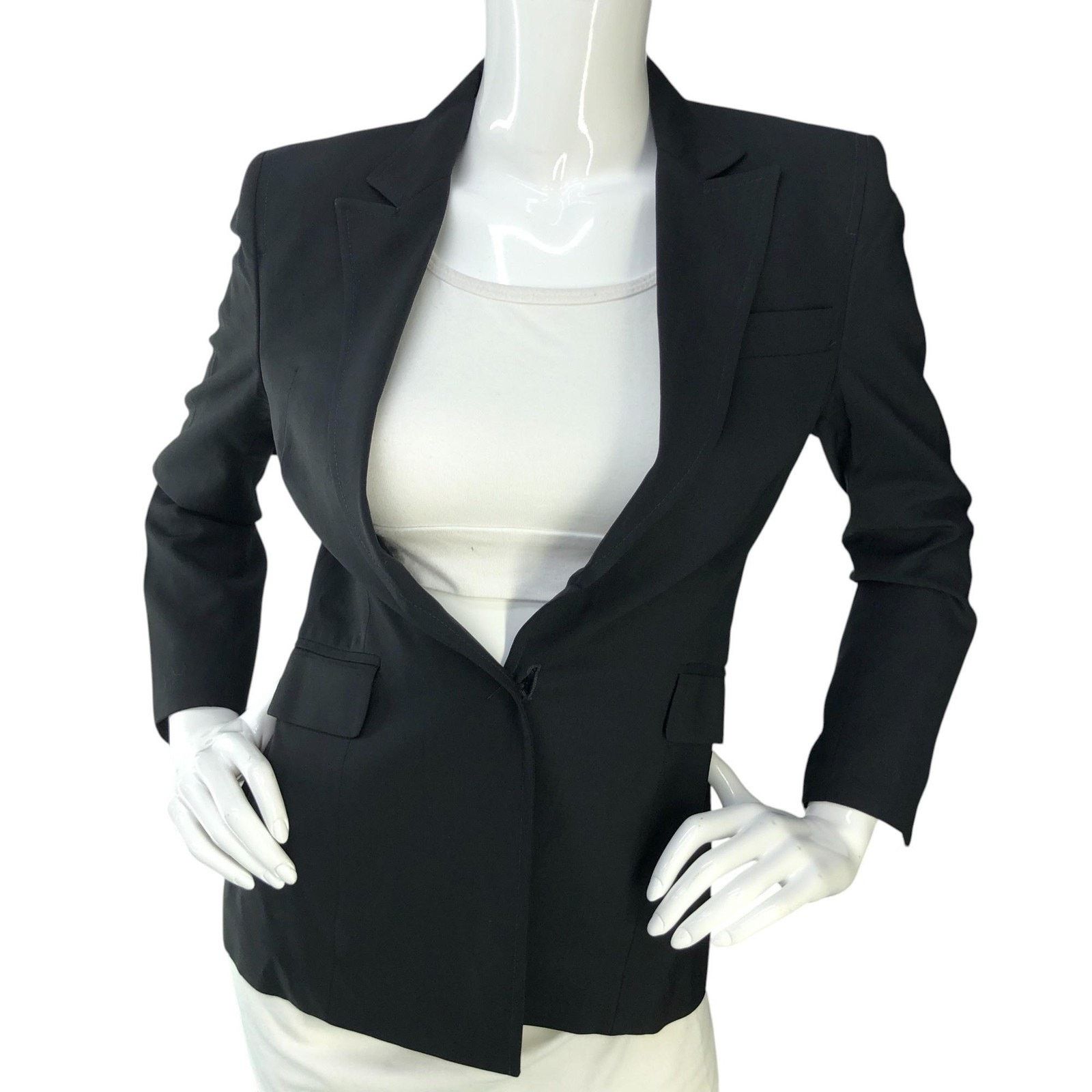 Costume National Costume National Blazer 40 Black Wool Tailored Italy Jacket Size S / US 4 / IT 40 - 12 Thumbnail