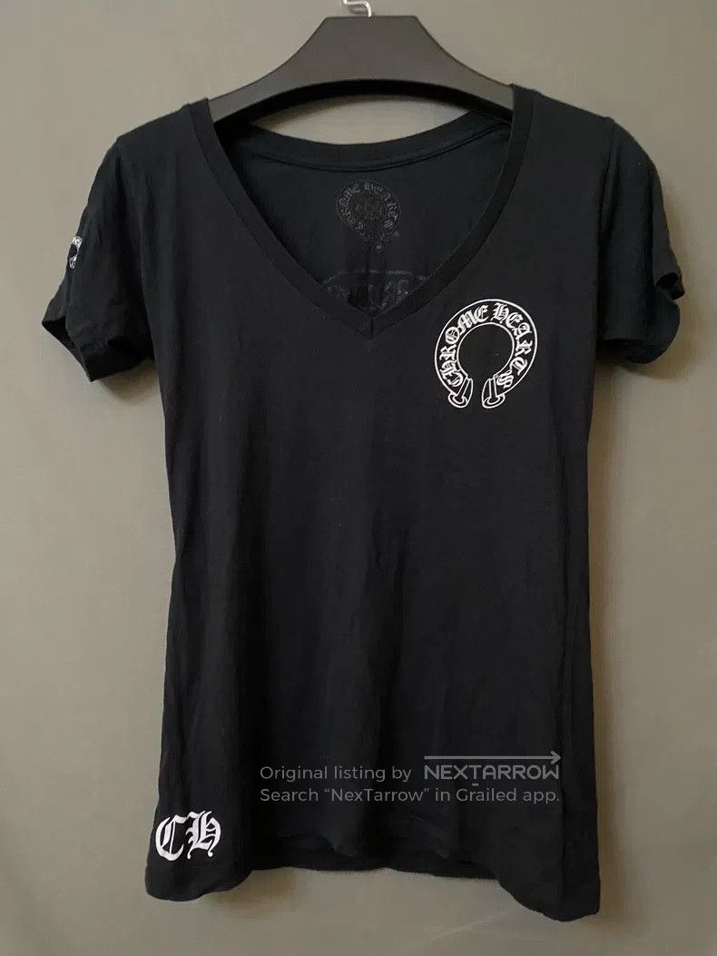 Chrome Hearts CHROME HEARTS Size M Deep V-neck black pocket horseshoe T-b Size US M / EU 48-50 / 2 - 1 Thumbnail