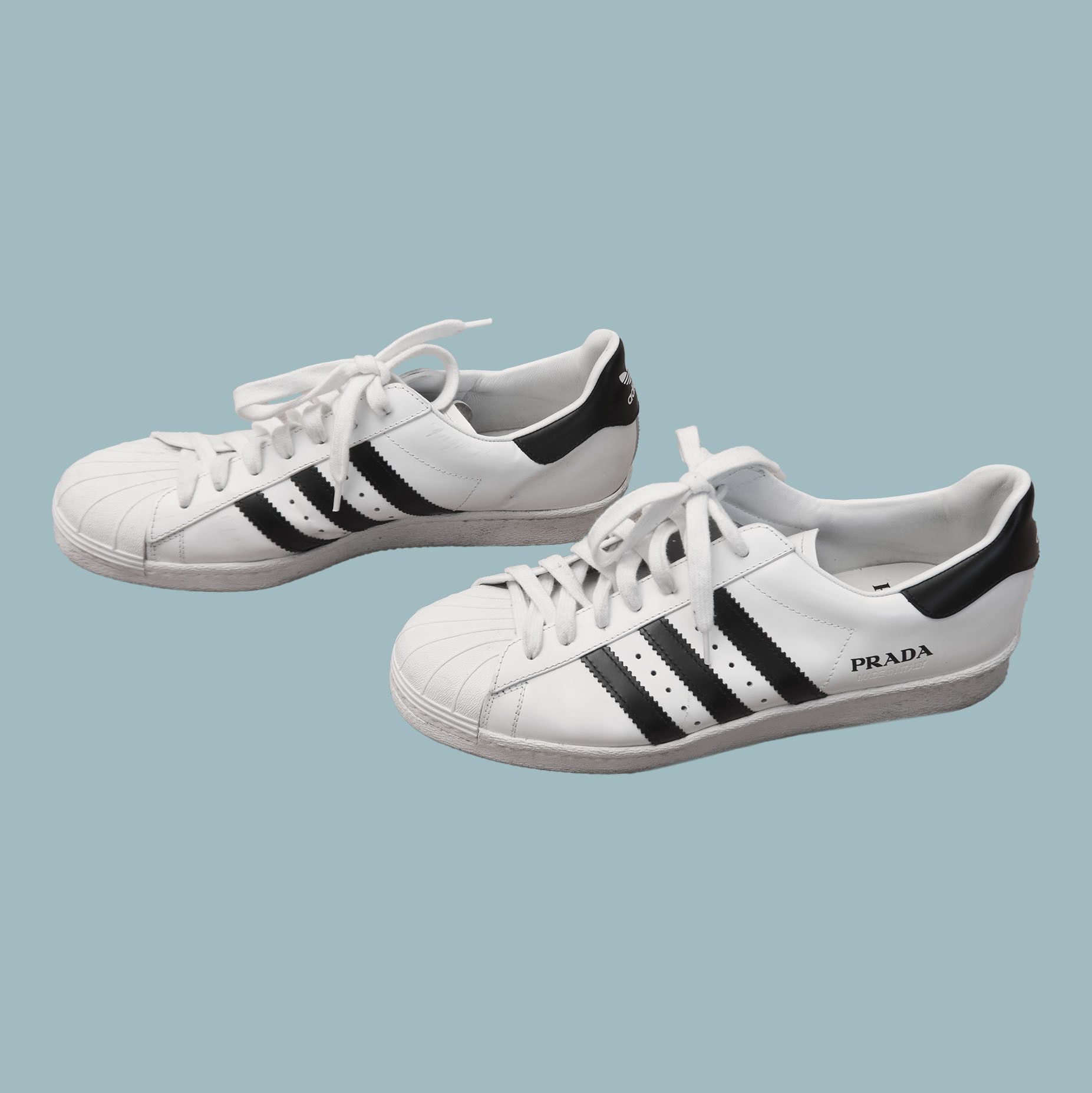 Adidas × Prada PRADA x ADIDAS White SUPERSTAR SNEAKERS MADE IN ITALY Size US 10 / EU 43 - 6 Thumbnail