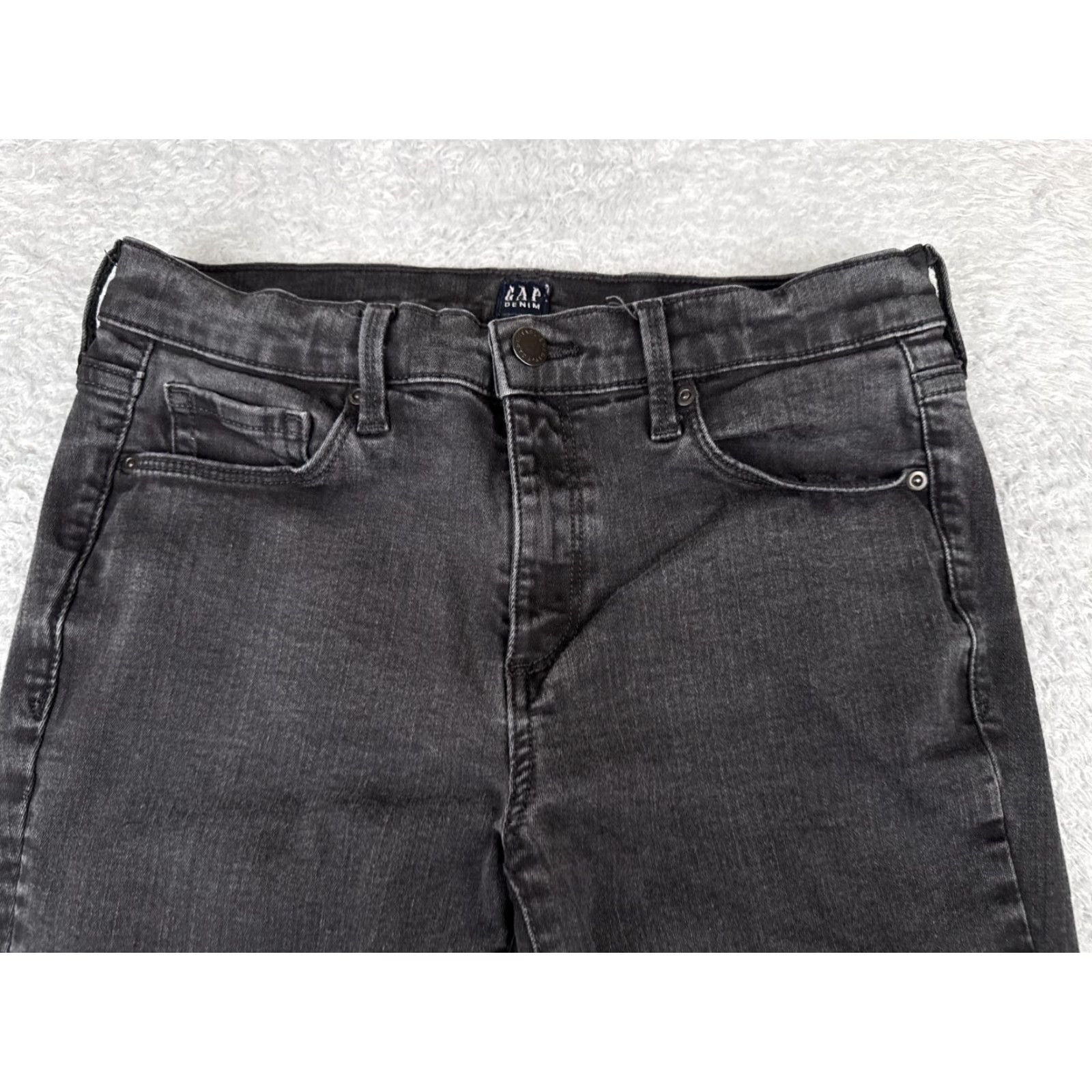 Gap Gap Jeans Womens Jeans 6 Black Denim 28x27 Mid Rise Skinny Stretch 5-Pocket City GAP 1969 Womens Clothing Size 28" / US 6 / IT 42 - 4 Thumbnail