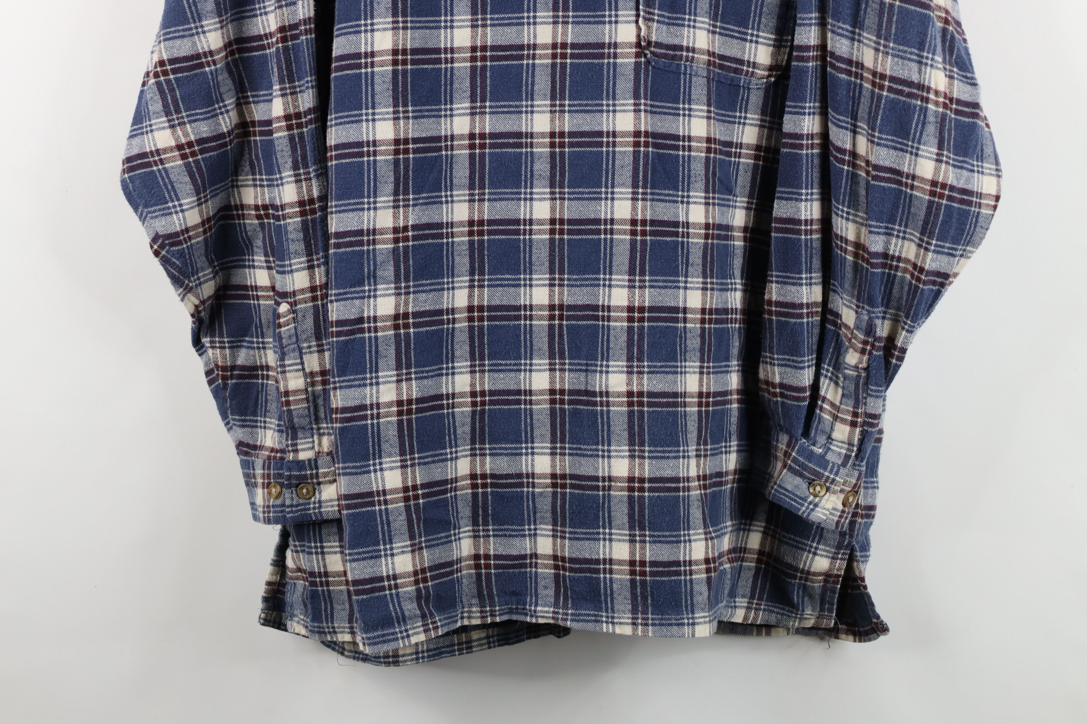 Vintage Vintage 90s Streetwear Flannel Half Zip Pullover Polo Shirt Size US L / EU 52-54 / 3 - 3 Thumbnail