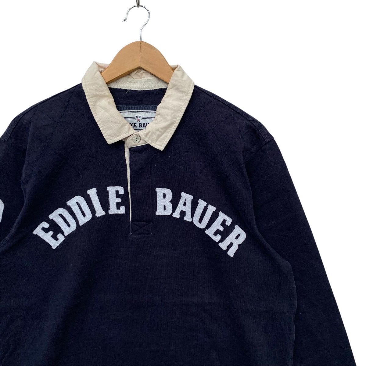 Eddie Bauer Vintage 90s Eddie Bauer Rugby Polo Shirt | 20 Spell Out | L Size US L / EU 52-54 / 3 - 3 Thumbnail