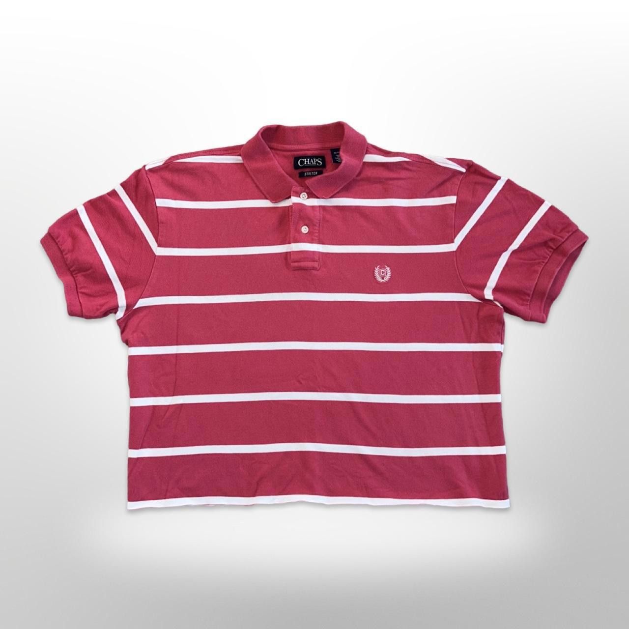 Chaps × Vintage Vintage Y2k Cropped Pink Striped Polo Shirt Size US M / EU 48-50 / 2 - 2 Thumbnail