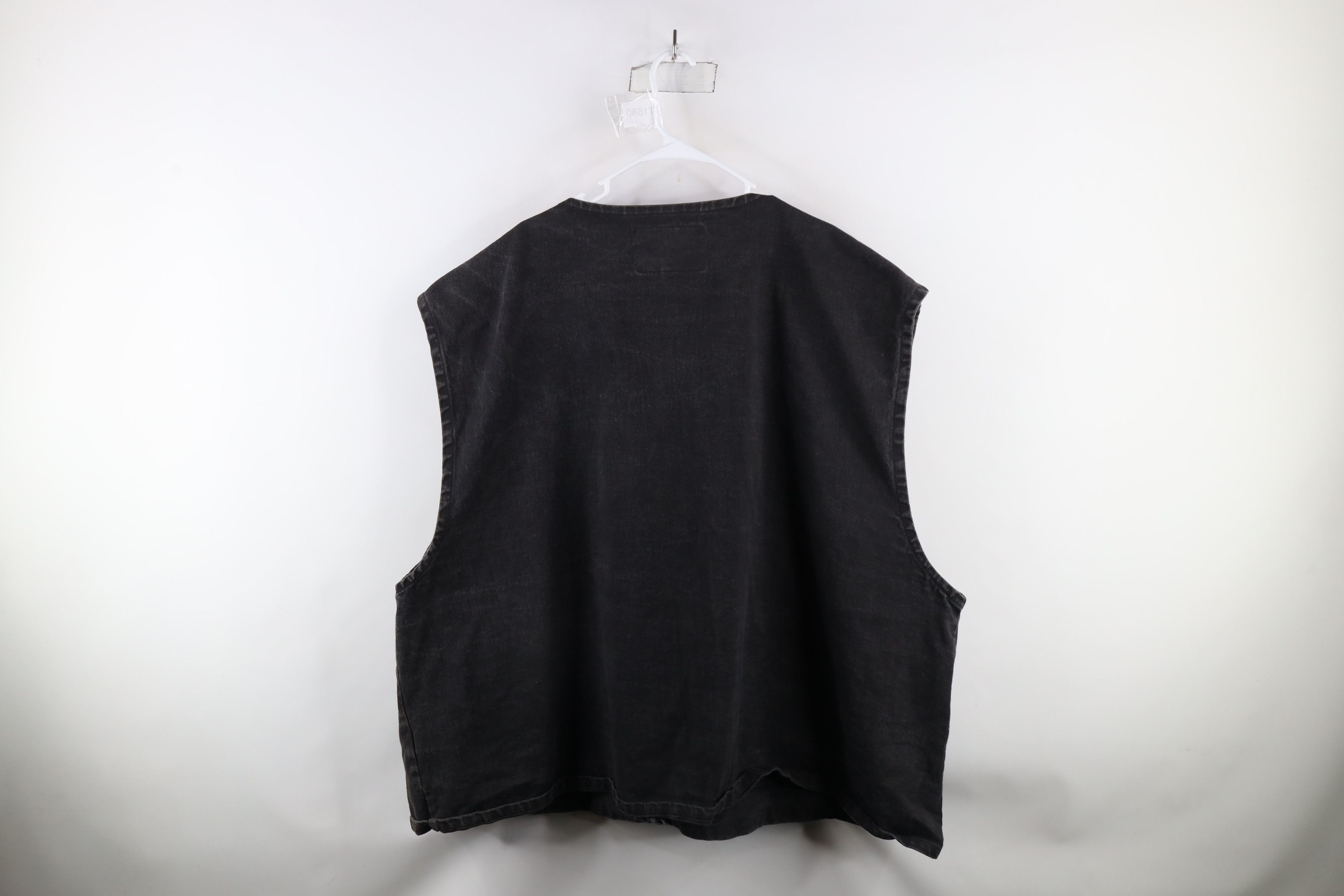 Vintage Vintage 90s Streetwear Denim Jean Vest Jacket Black USA Size ONE SIZE - 11 Thumbnail