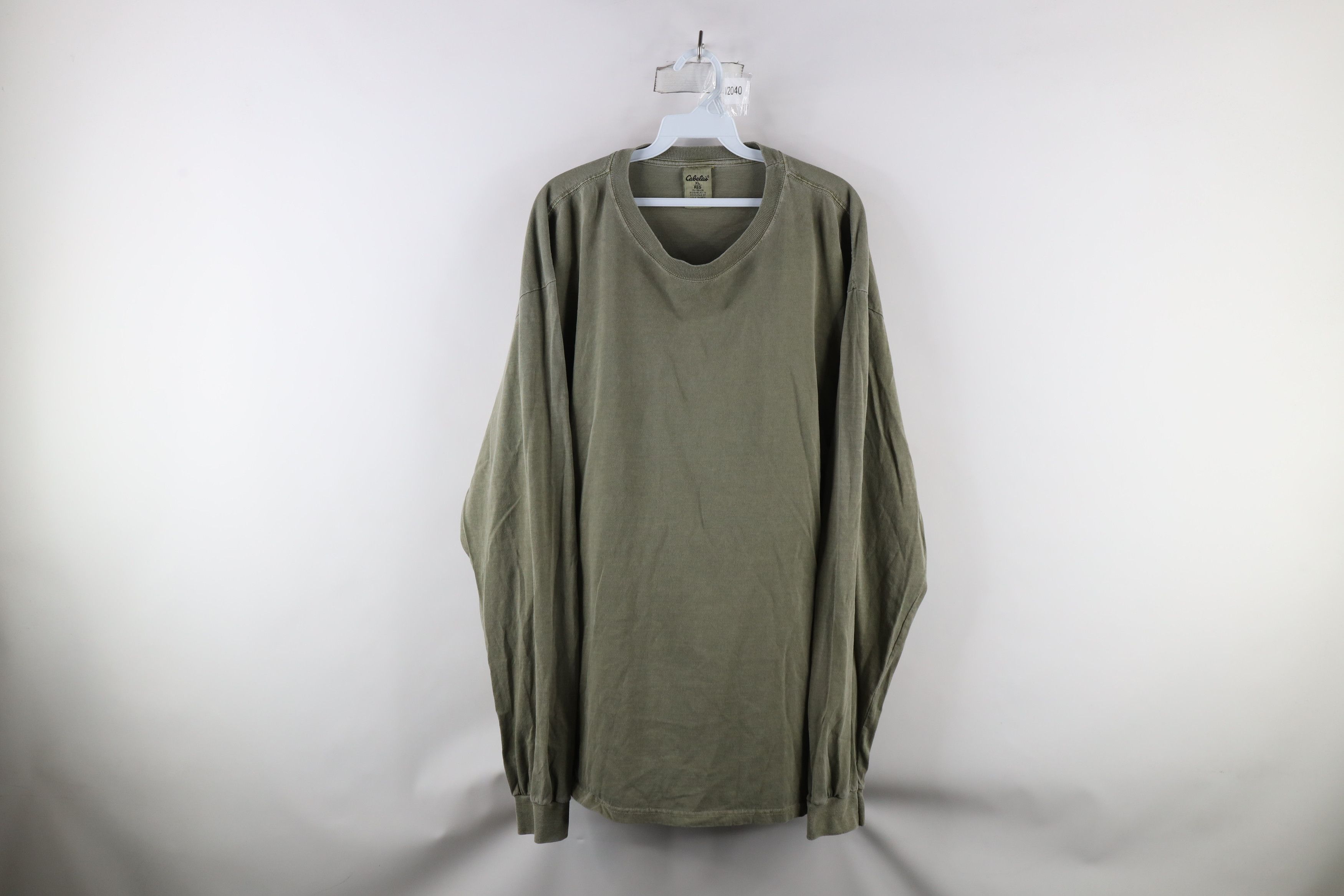 Cabelas × Vintage Vintage 90s Cabelas Stonewash Long Sleeve T-Shirt Green Size US XL / EU 56 / 4 - 1 Thumbnail