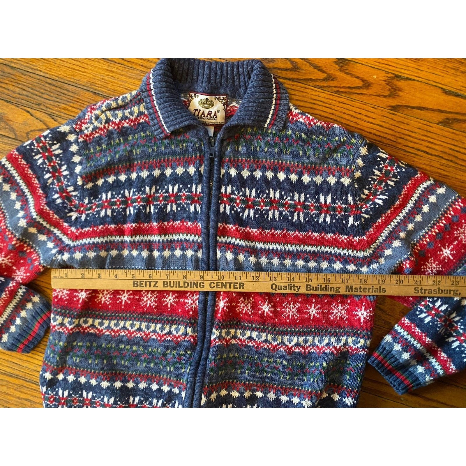 Vintage VTG Tiara International Zip Fair Isle Sweater Jacket Women’s Size XL / US 12-14 / IT 48-50 - 4 Thumbnail