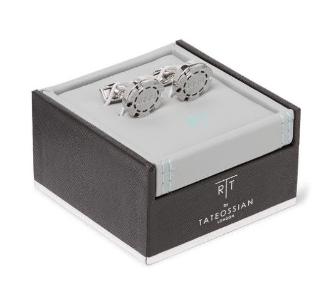 Tateossian Tateossian Poker Chip Cufflinks Rhodium-Plated London New Size ONE SIZE - 2 Thumbnail