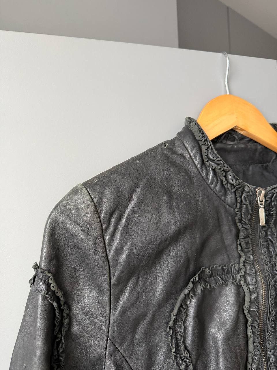 If Six Was Nine Archive Gothic Leather Jacket – Butterfly Motif Size M / US 6-8 / IT 42-44 - 18 Thumbnail