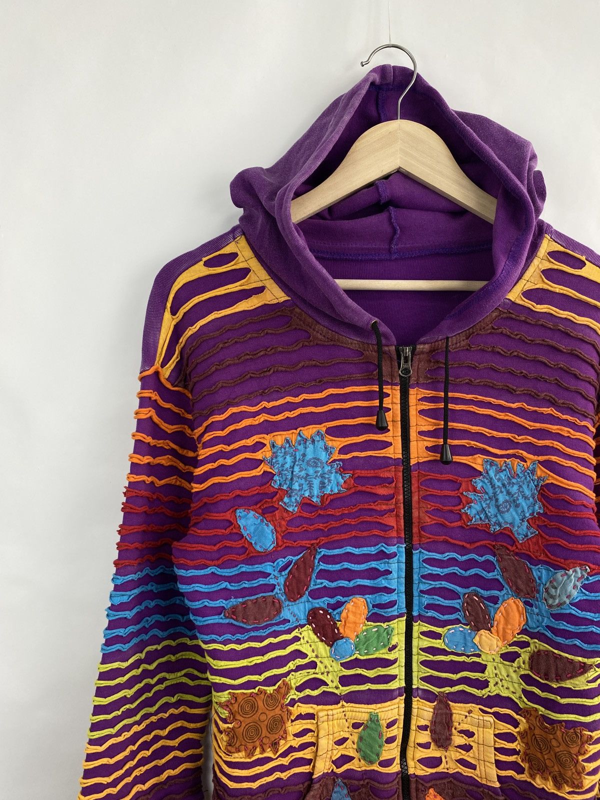 Custo Barcelona ☮️ 🍄 LSD Asymmetry Hippie Peace Art Hoodie rare kapital Y2K Size S / US 4 / IT 40 - 2 Thumbnail