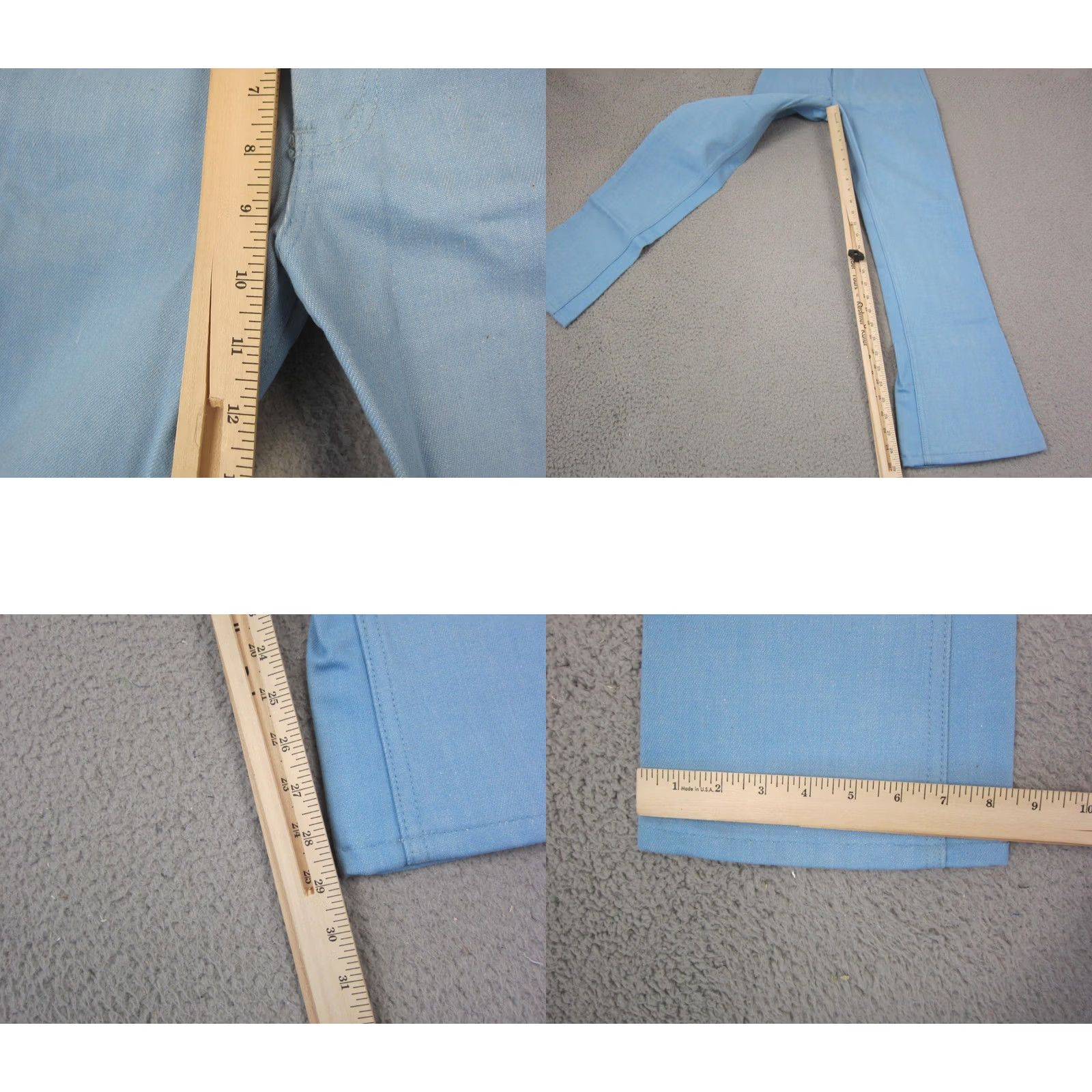 Farah VINTAGE Farah Pants Teens 16 W28 L29 Blue Flared Deadstock 70s NOS Disco Size 38" / US 16 / IT 52 - 10 Thumbnail
