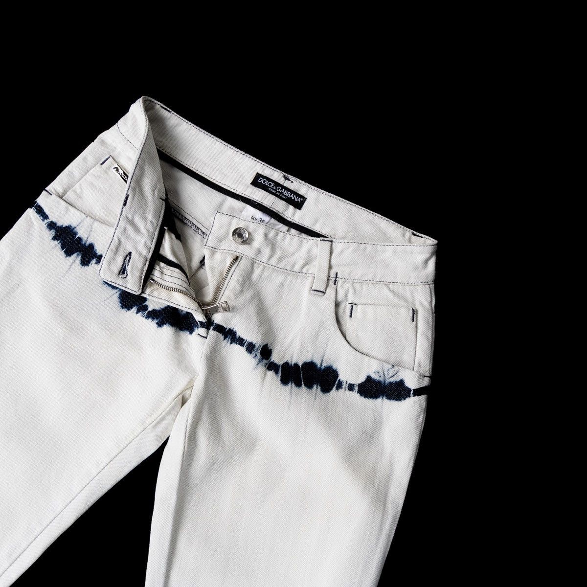 Dolce & Gabbana Dolce&Gabbana Womens White Jeans Tie Dye Designer Denim Size 27" / US 4 / IT 40 - 4 Thumbnail