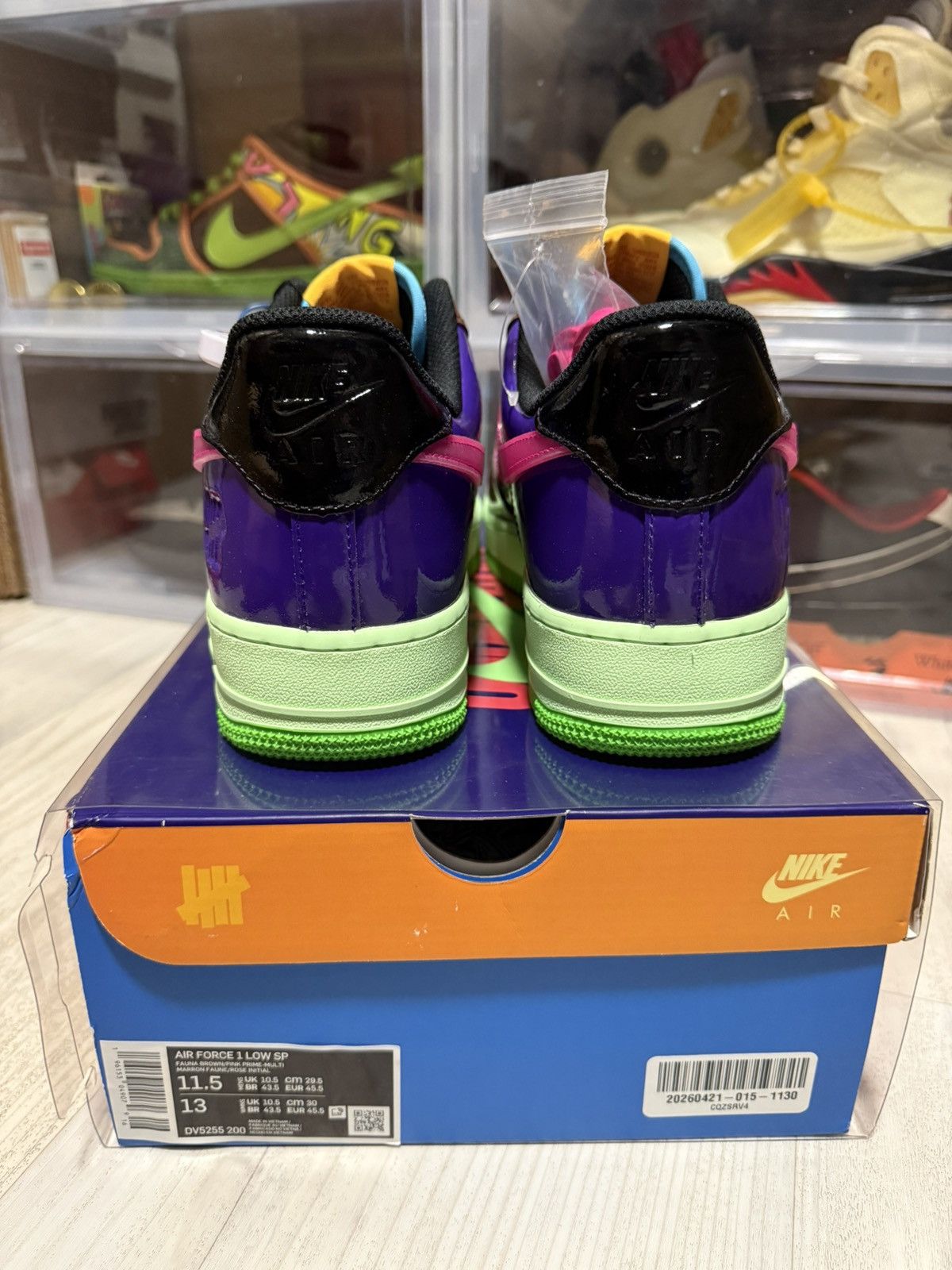 Nike × Undefeated Nike Air Force 1 Low Undefeated Patent Pink Prime Size US 11.5 / EU 44-45 - 5 Thumbnail