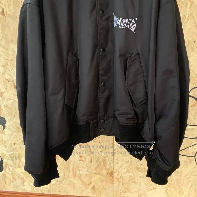 Balenciaga Balenciaga Embroidered Letter Print Baseball Jacket Size US L / EU 52-54 / 3 - 4 Thumbnail