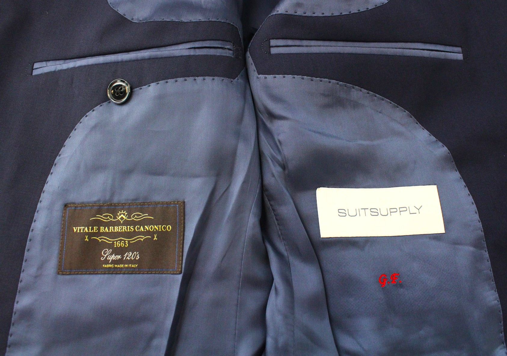 Suitsupply LA SPALLA UK38R Blue Wool S120 Suit 67736 Size 38R - 10 Thumbnail