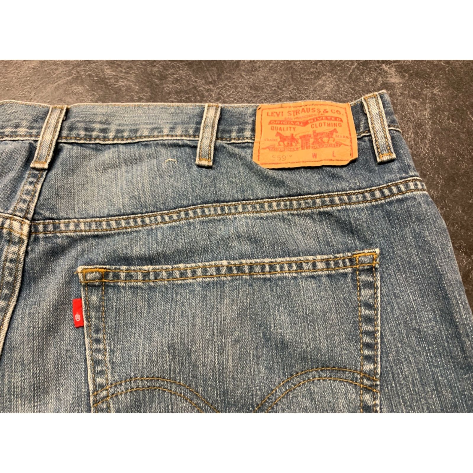 Levi's Levi's 559 Relaxed Straight Jeans Mens 44x30 Blue Dark Wash Denim Size US 44 / EU 60 - 3 Thumbnail