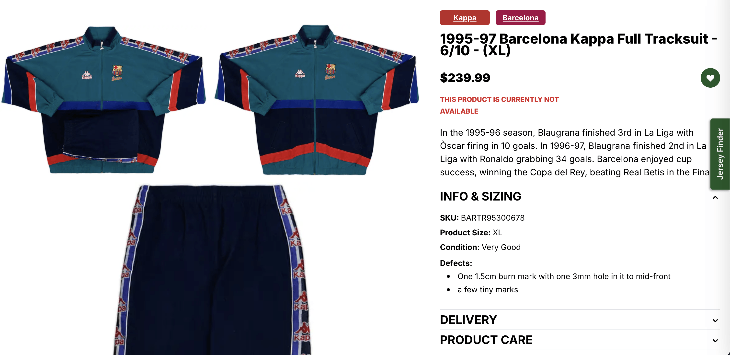 Kappa 1995-97 Barcelona Kappa Full Tracksuit Size US XL / EU 56 / 4 - 4 Thumbnail