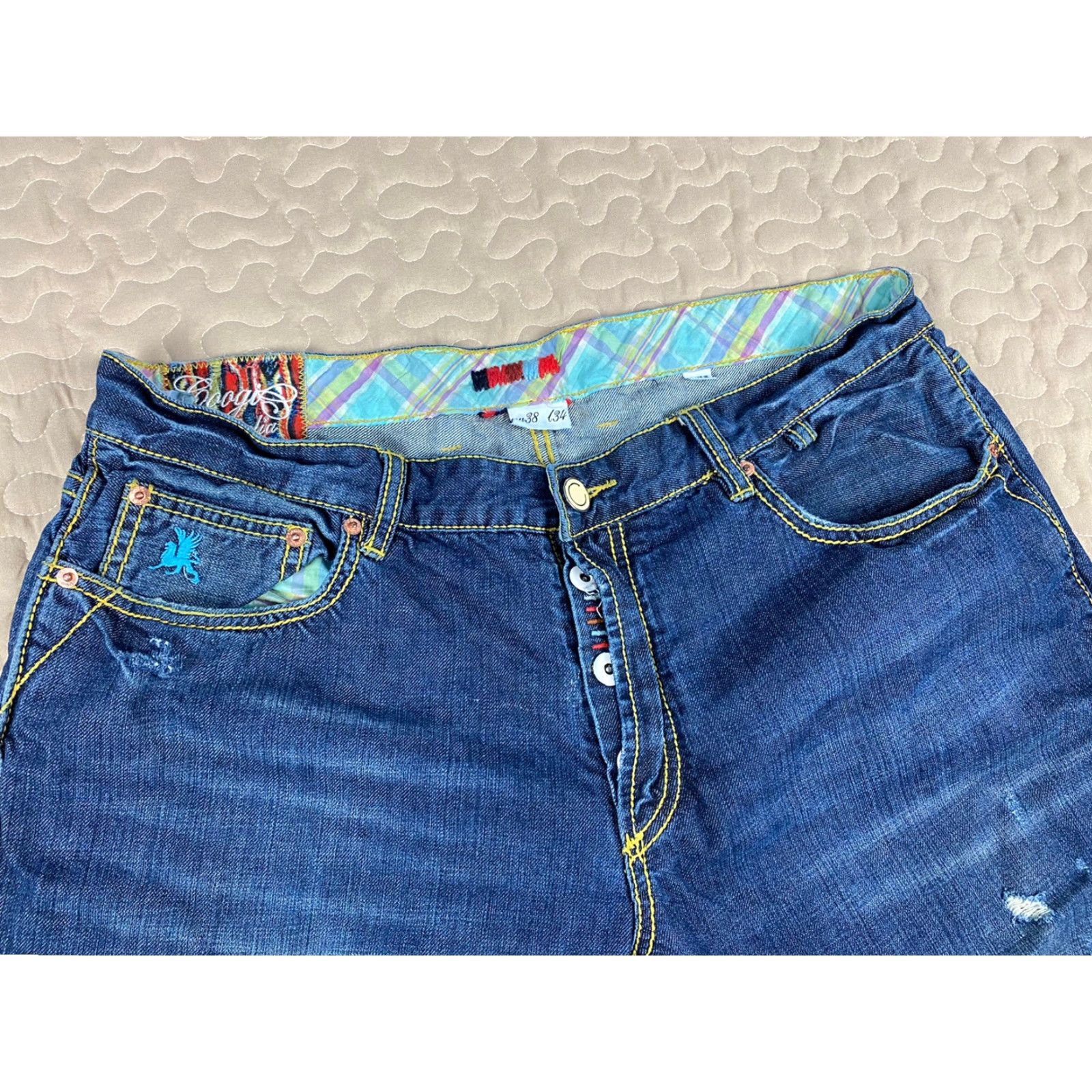 Coogi VINTAGE Coogi Australia Mens Jeans Denim 38 x 29 Unhemmed Straight Leg Blue Jeans Men 38 Straight Mens Size US 38 / EU 54 - 3 Thumbnail