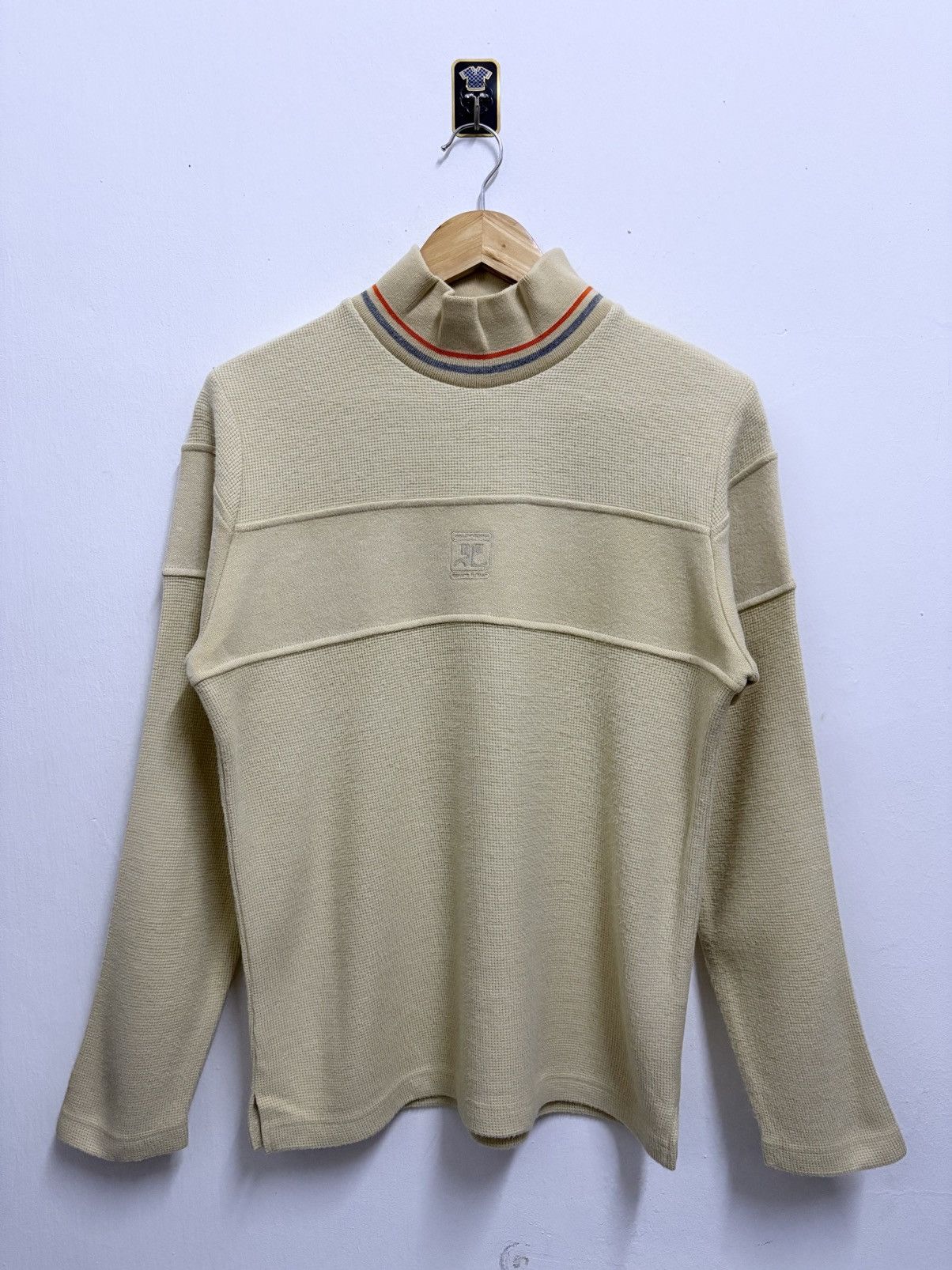 Courreges Vintage 90's Courreges Sport Futur Logo L/S Mock Turtleneck Size M / US 6-8 / IT 42-44 - 1 Thumbnail