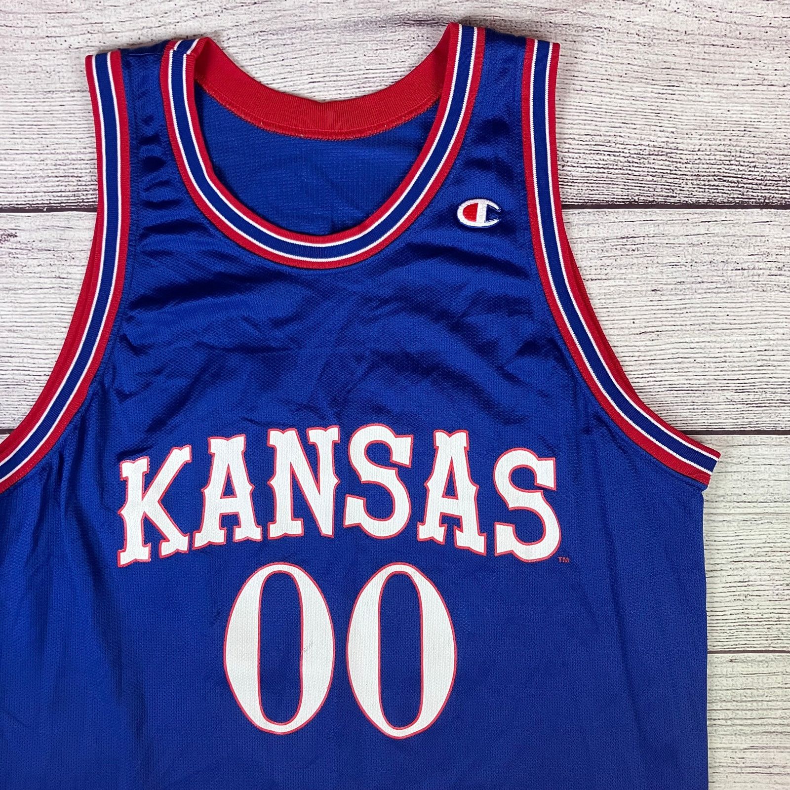 Champion × Vintage Vintage 1990s Champion University Of Kansas Jayhawks Jersey Size US L / EU 52-54 / 3 - 1 Thumbnail