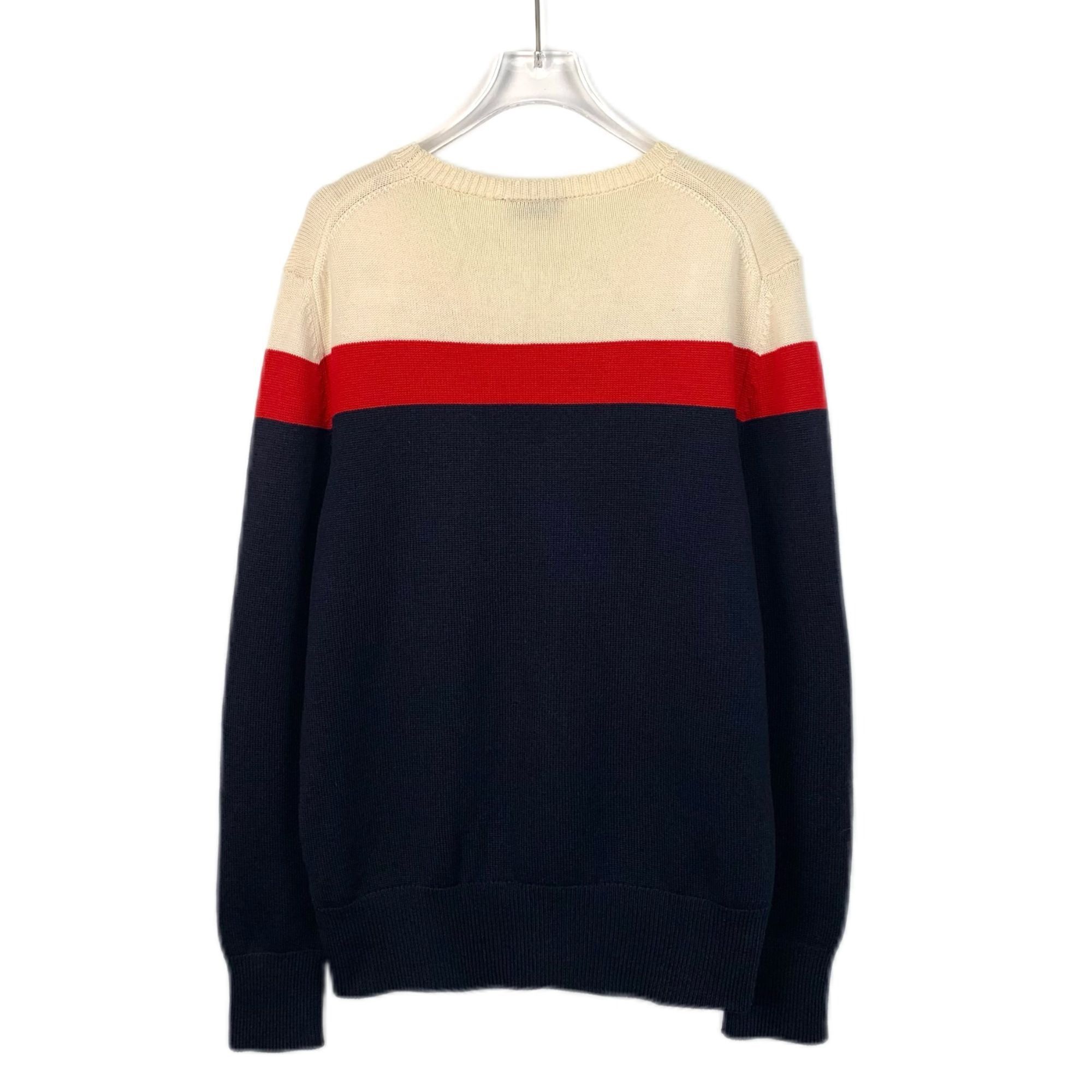 Moncler Moncler Maglione Tricot Colorblock Logo Embroidered Wool Cre Size US M / EU 48-50 / 2 - 10 Thumbnail