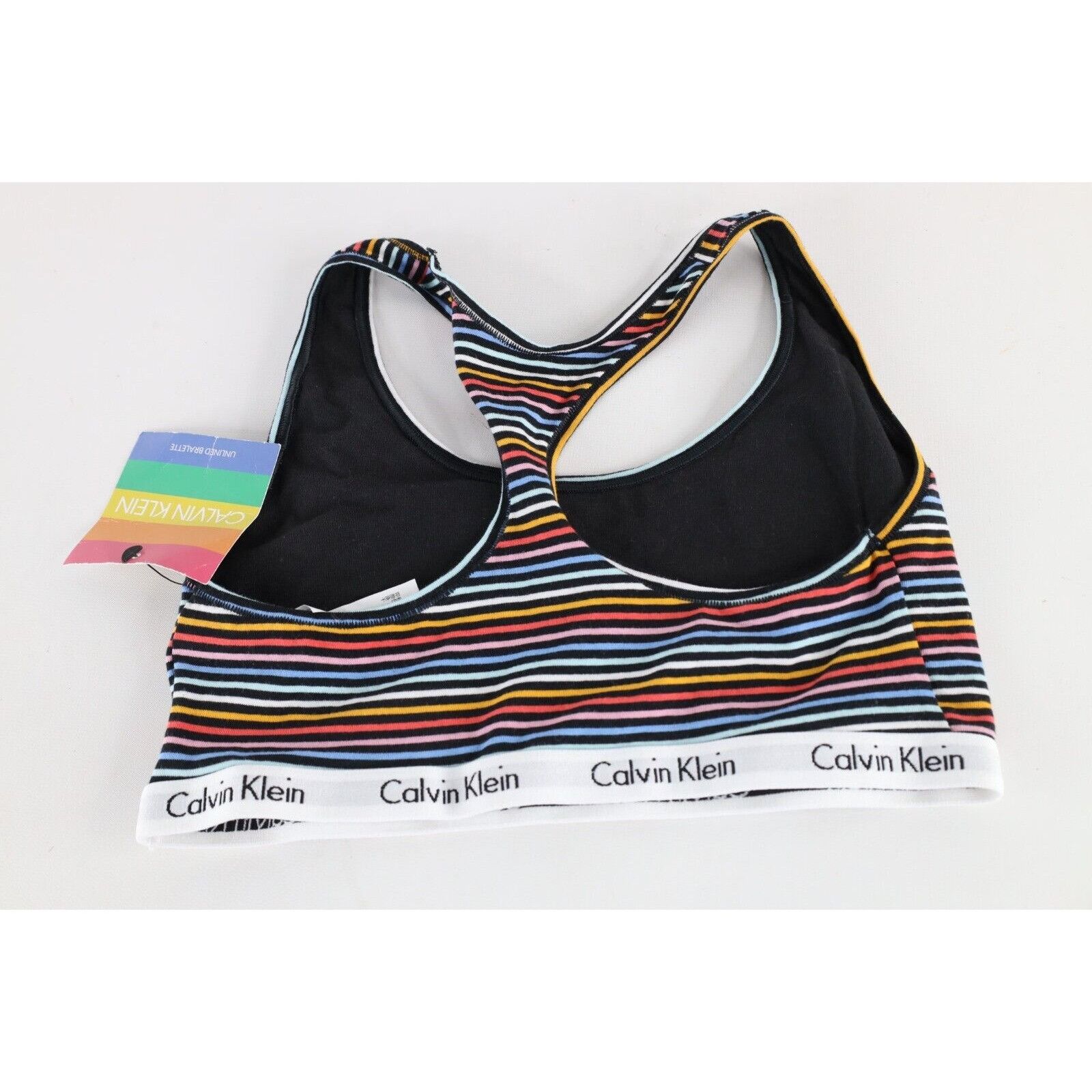 Calvin Klein × Vintage Deadstock Vintage Y2k Calvin Klein Rainbow Striped Bralette Size ONE SIZE - 4 Thumbnail