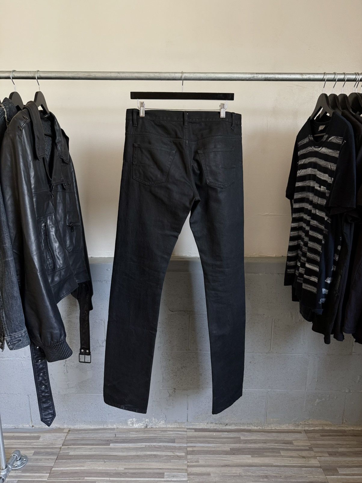 Dior SS06 “The World Was A Mess” Black Waxed Jeans - Hedi Slimane Size US 32 / EU 48 - 6 Thumbnail