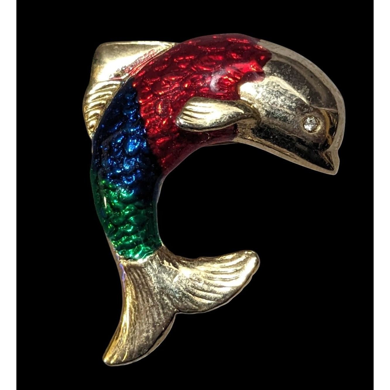 Other Vintage Gold Tone Rainbow Enamel Fish Brooch Size ONE SIZE - 1 Thumbnail