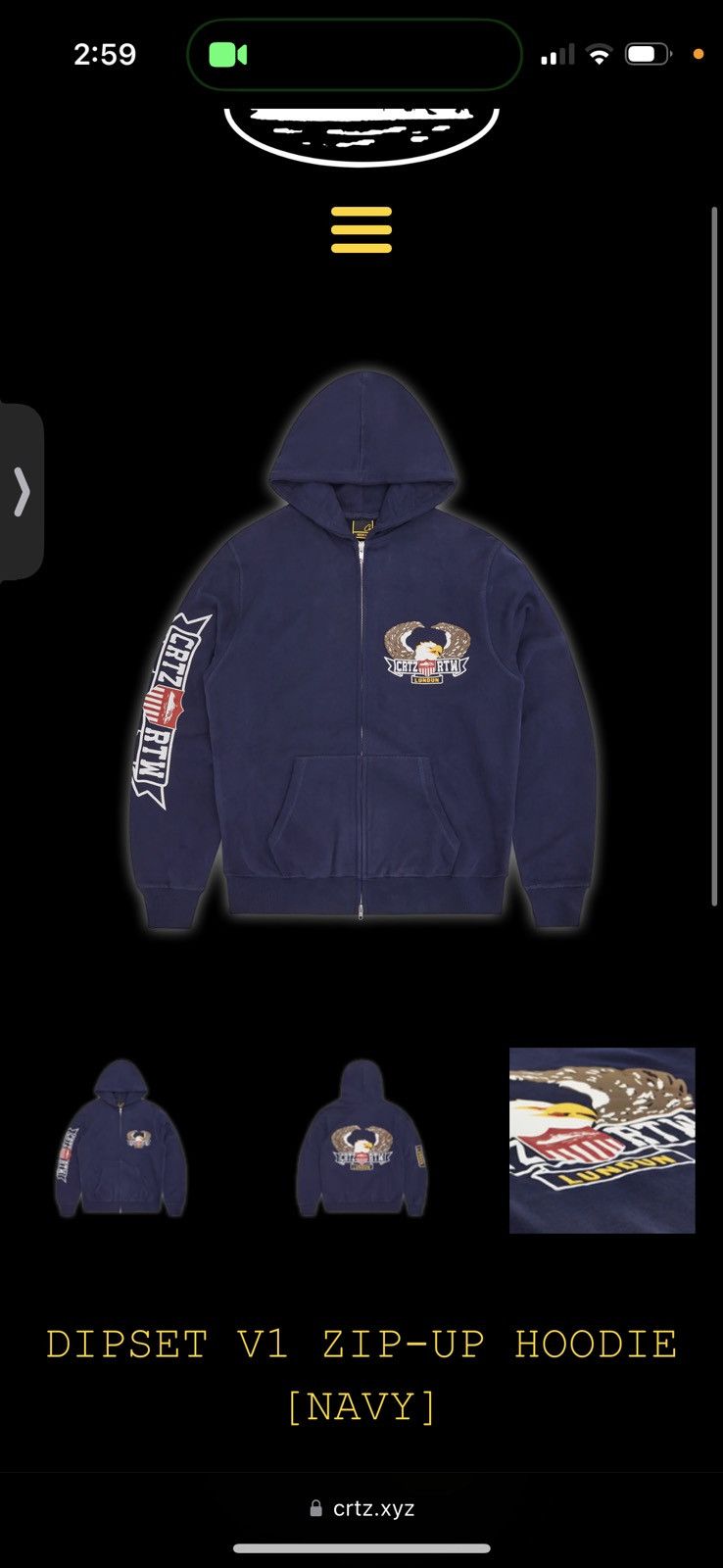 Corteiz Corteiz Navy Zip Up Hoodie | Grailed