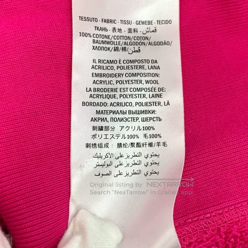 Gucci Gucci Pink bear embroidered cotton round-neck long-sleeved Size L / US 10 / IT 46 - 8 Thumbnail