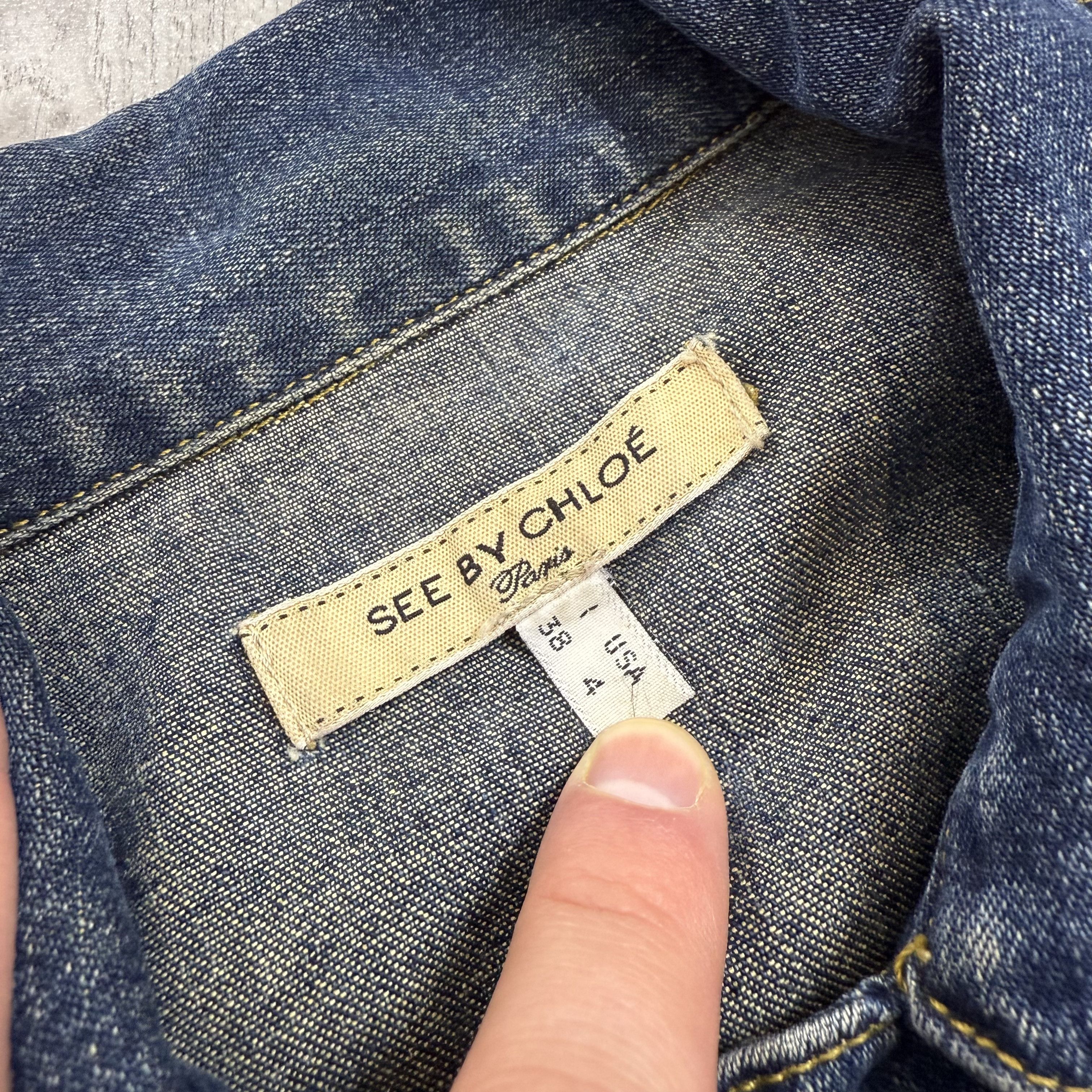See by Chloe Vintage See By Chloe Blue Croppped Denim Trucker Jacket Size S / US 4 / IT 40 - 11 Thumbnail