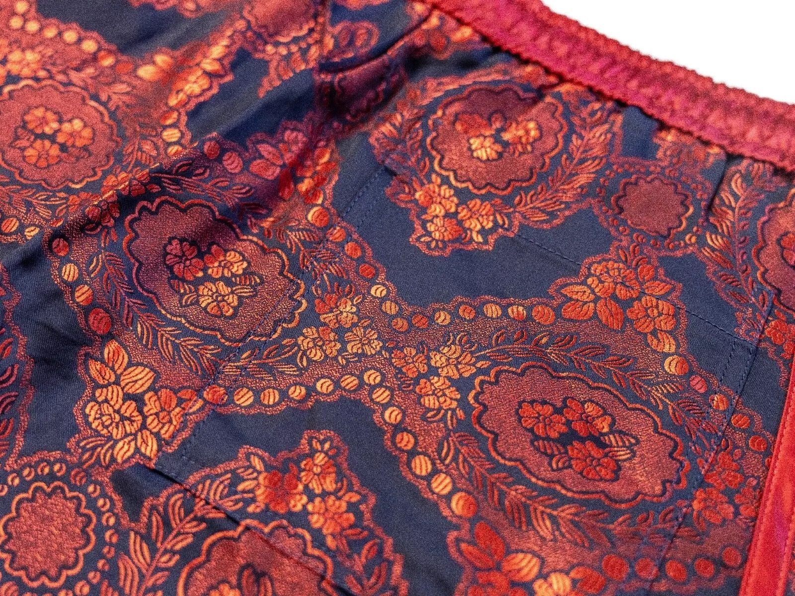 Gucci GUCCI Satin Red Floral Print Jacquard Track Bowling Shorts Size US 28 / EU 44 - 8 Thumbnail