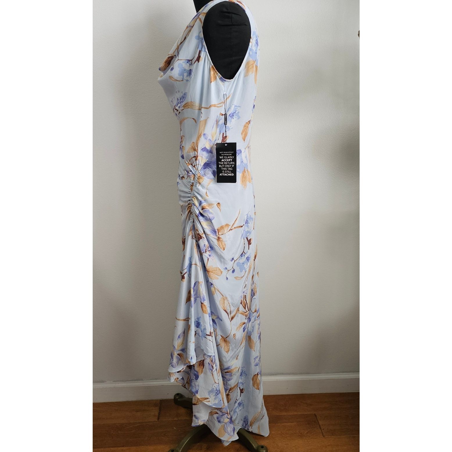 White House Black Market WHBM White House Black Market Cowl Neck Ruched Midi Dress 8 Size M / US 6-8 / IT 42-44 - 5 Thumbnail