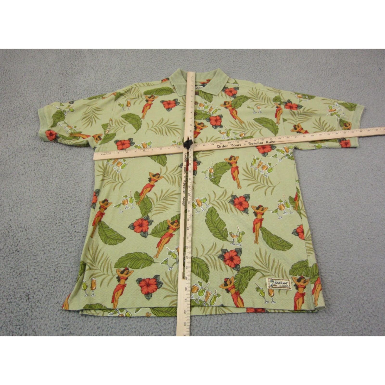 Tommy Bahama VINTAGE Tommy Bahama Polo Shirt Adults Green 90s Hawaiian Graphic Print Cotton Mens M Size Polo Shirt Size US M / EU 48-50 / 2 - 6 Thumbnail