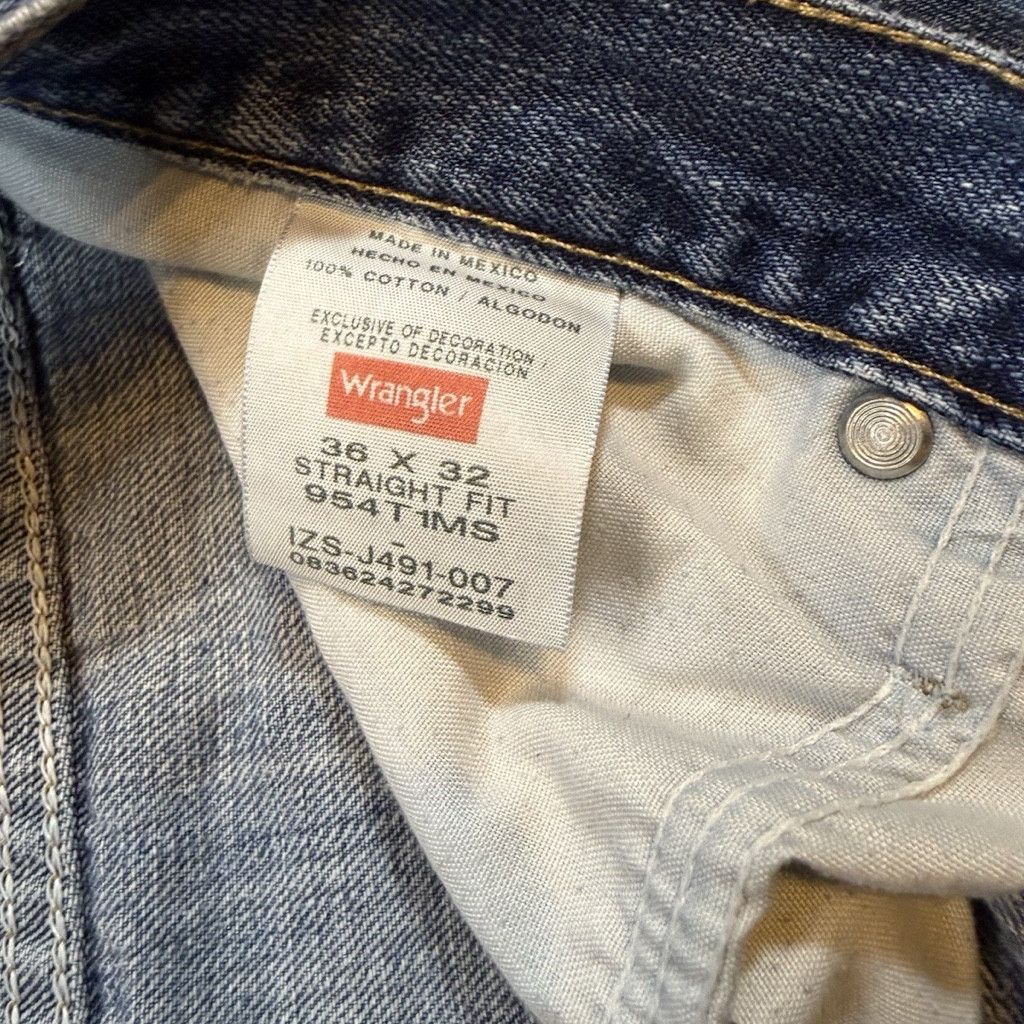 Wrangler Wrangler Straight Fit Jeans W36 L32 Blue Denim Size US 36 / EU 52 - 10 Thumbnail