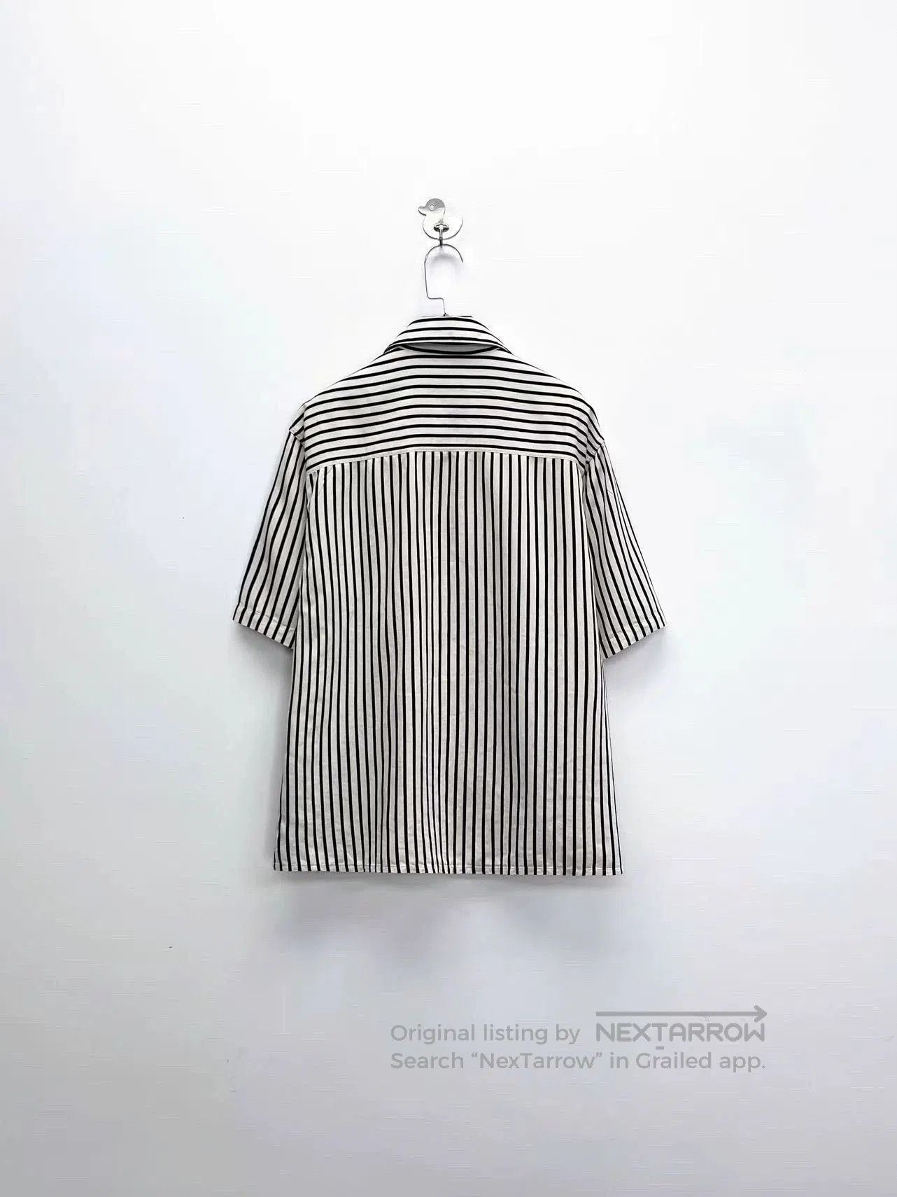 AMI black and white striped short sleeve shirt. Size US M / EU 48-50 / 2 - 2 Thumbnail